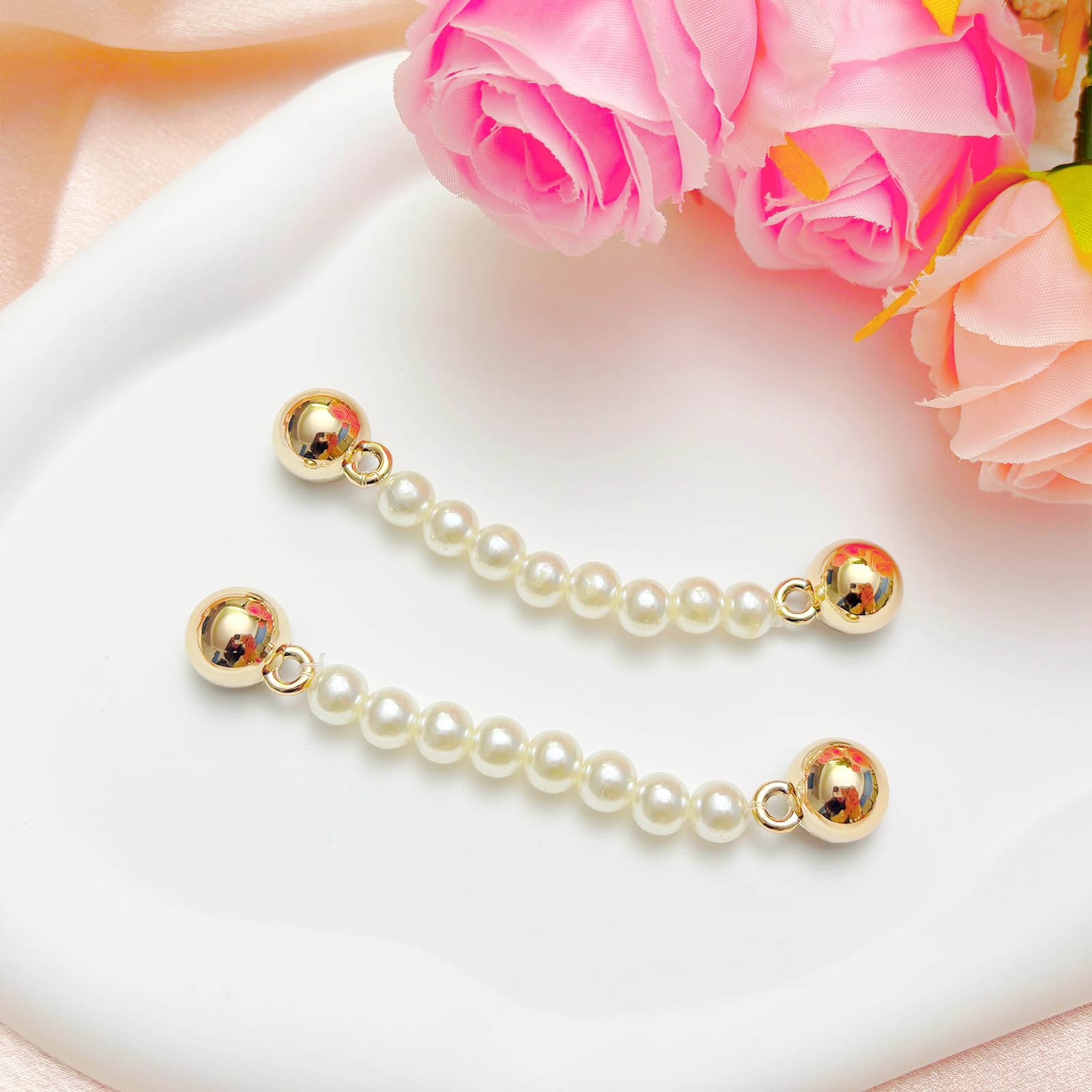 24Pcs Fabric Bow Shoe Charms, Cute Bears, Flower Pearl Charms Accessories for Clogs, DIY Shoe Decoration Charms for Girls, Party Favor