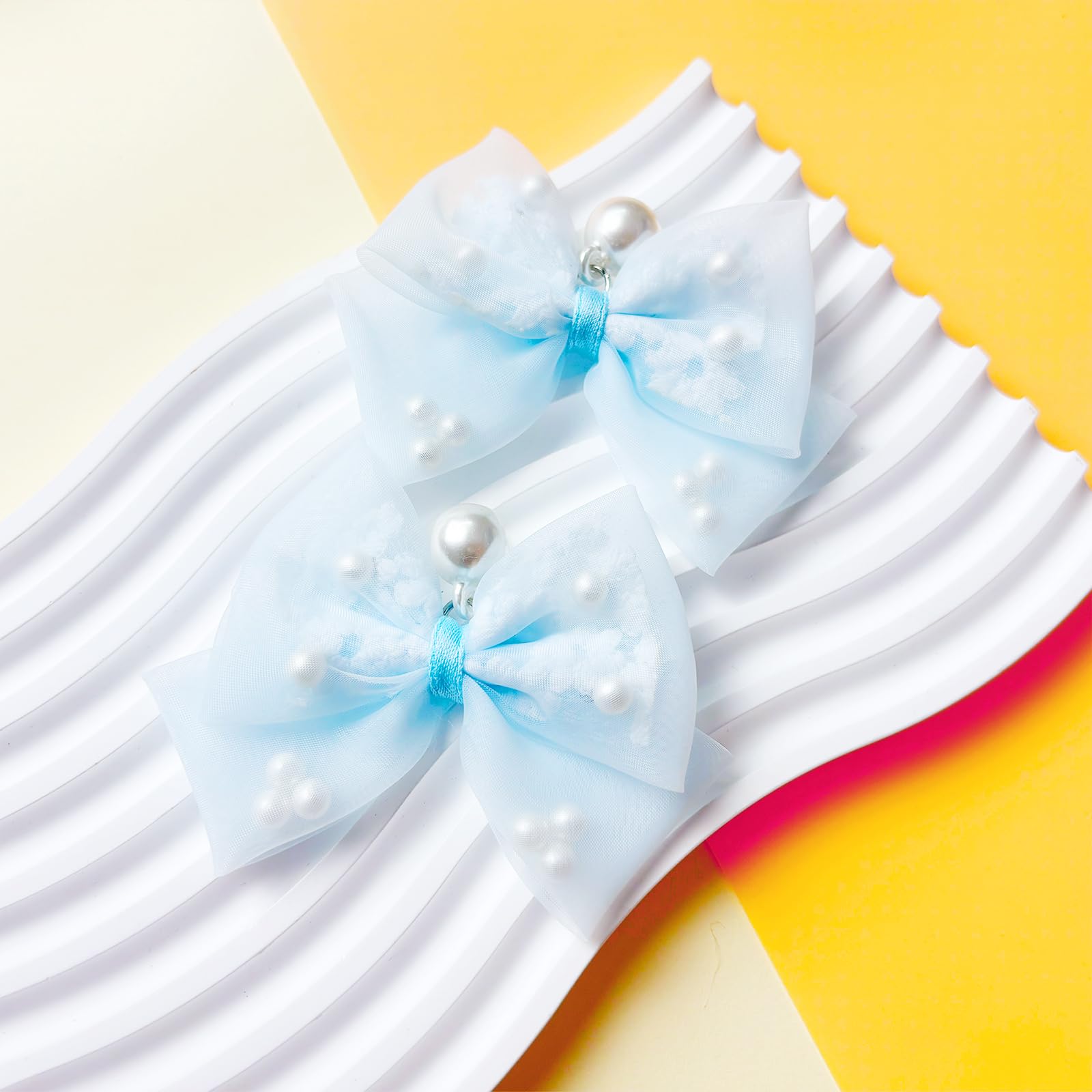 24Pcs Fabric Bow Shoe Charms, Cute Bears, Flower Pearl Charms Accessories for Clogs, DIY Shoe Decoration Charms for Girls, Party Favor