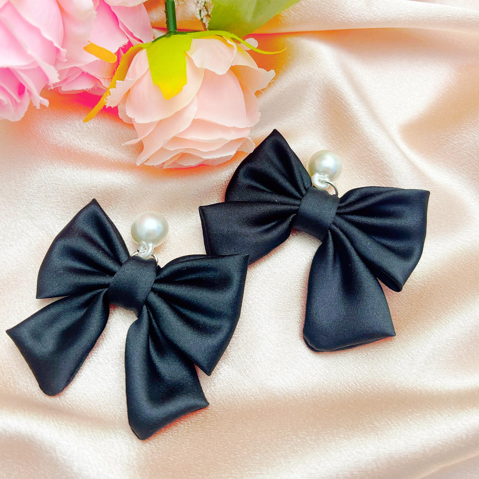 24Pcs Fabric Bow Shoe Charms, Cute Bears, Flower Pearl Charms Accessories for Clogs, DIY Shoe Decoration Charms for Girls, Party Favor