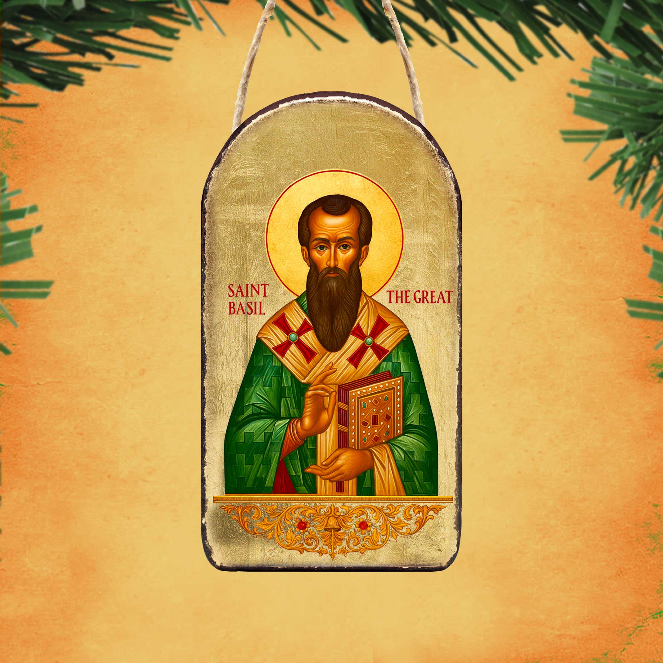 Saint Basil Religious Christian Sacred Icon Ornament - Inspirational Icon Décor - 87053