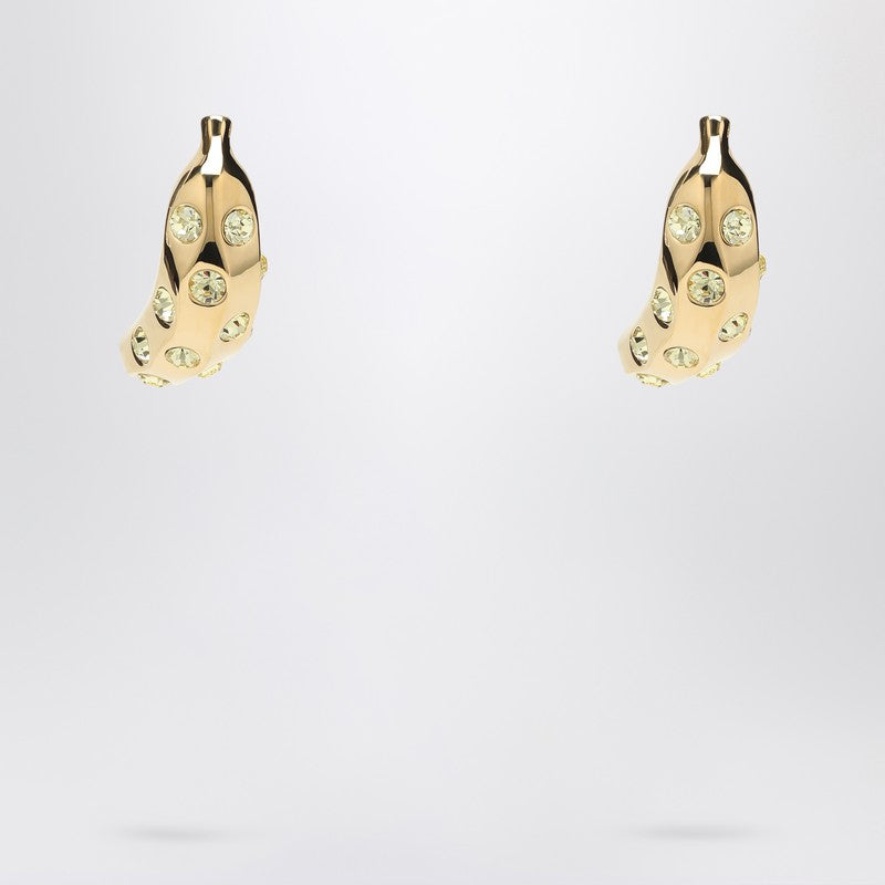Jacquemus Banana Earrings With Rhinestones Women