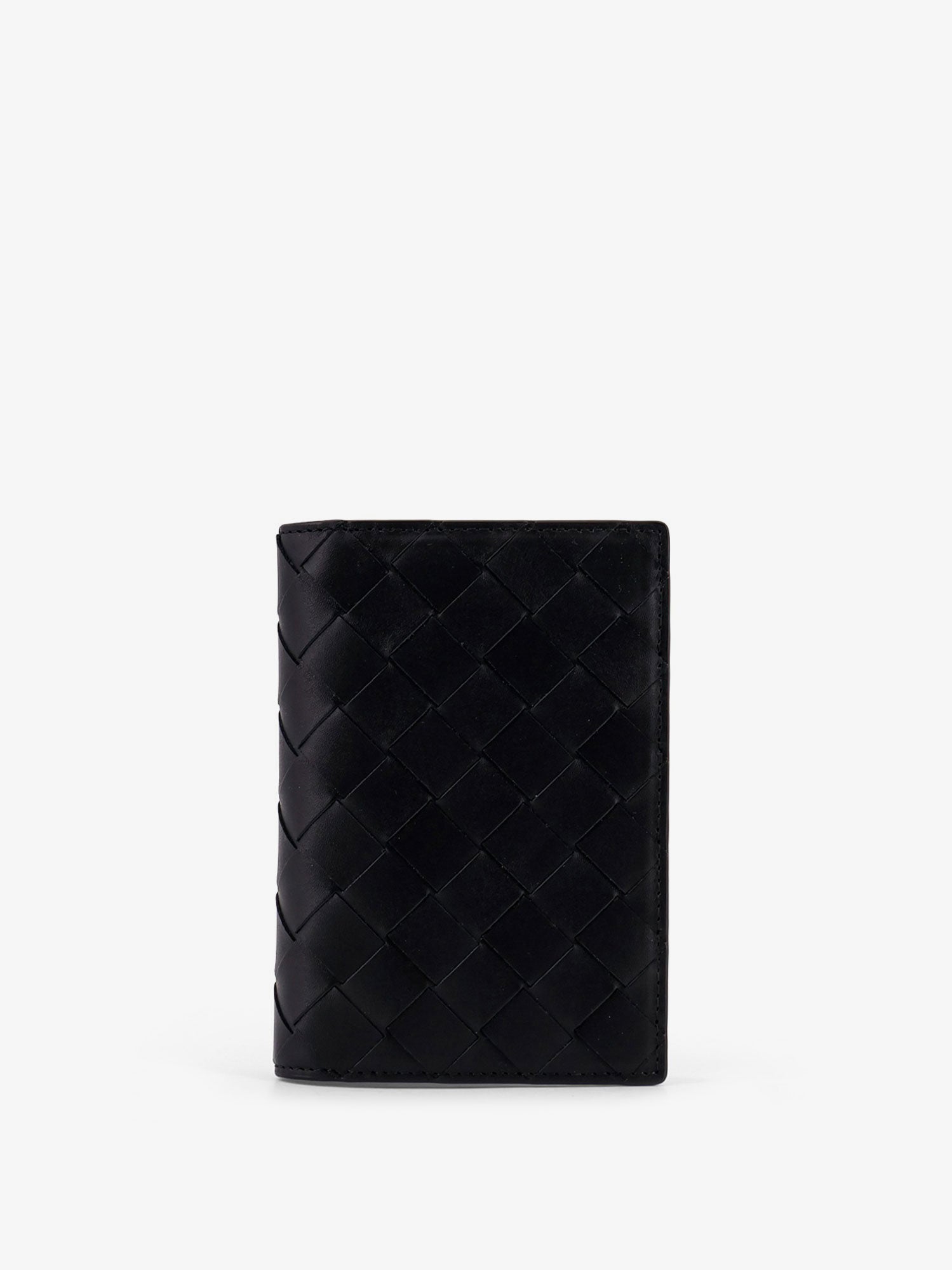 Bottega Veneta Men Leather Passport Holder With Intrecciato Motif