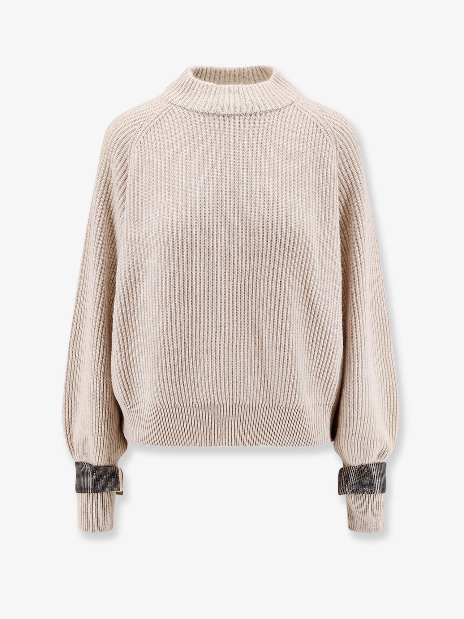 Brunello Cucinelli Women Cashmere Sweater With Removable Cuffs