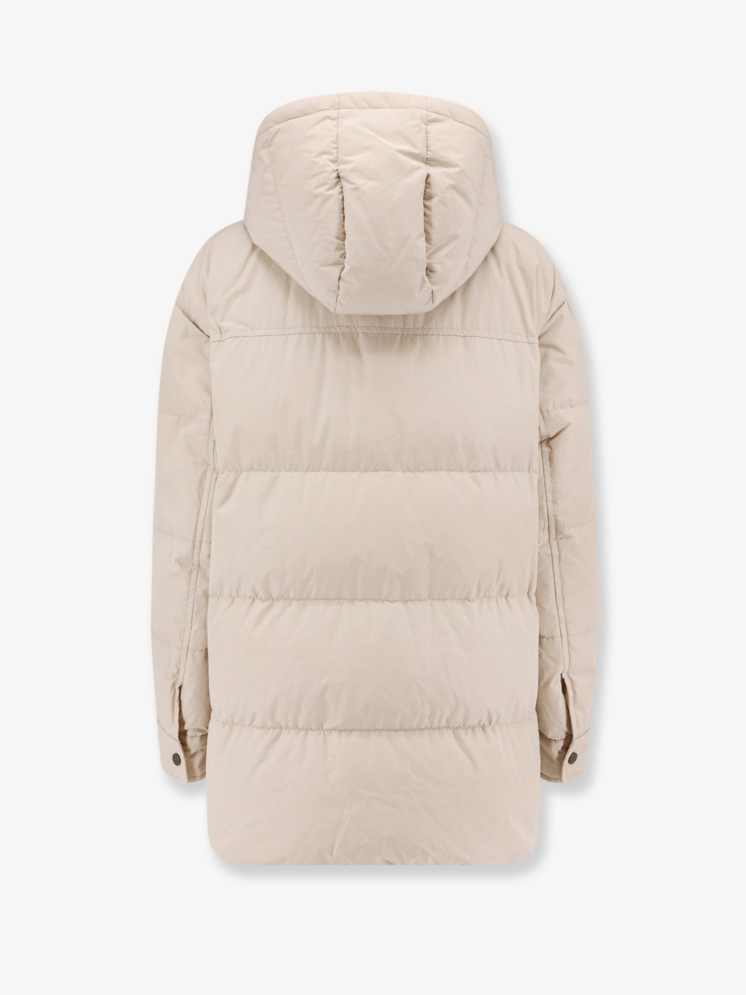 Brunello Cucinelli Women Nylon And Cotton Hooded Down Jacket