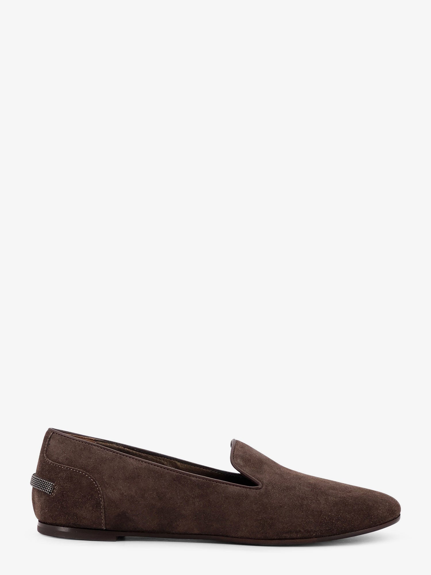 Brunello Cucinelli Women Suede Loafers With Monili Detail