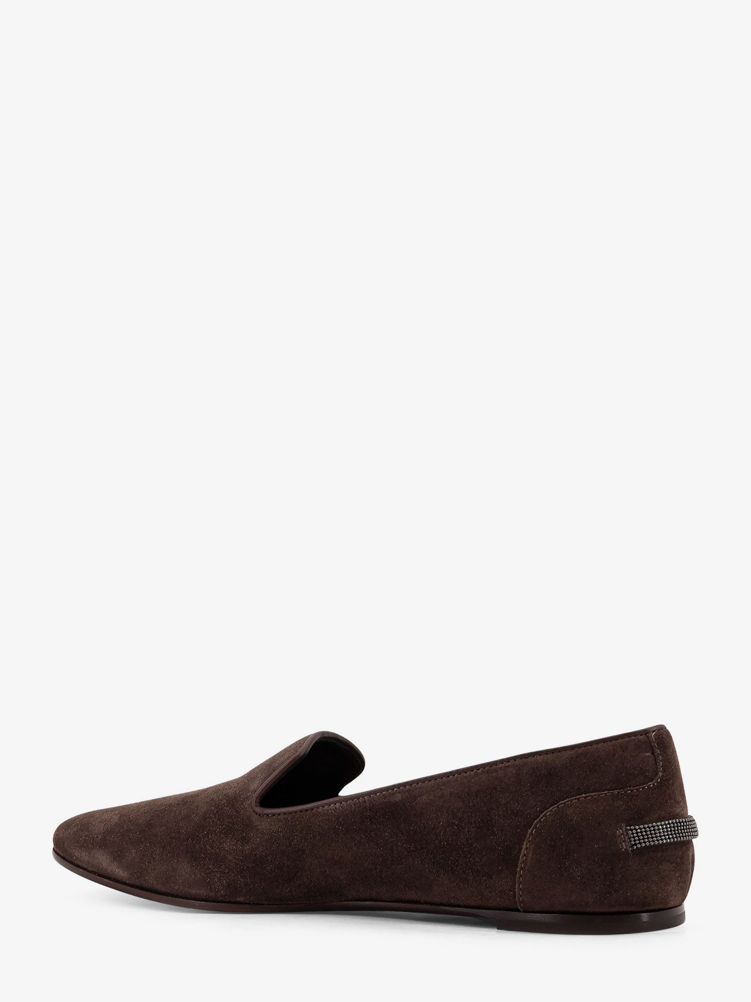 Brunello Cucinelli Women Suede Loafers With Monili Detail