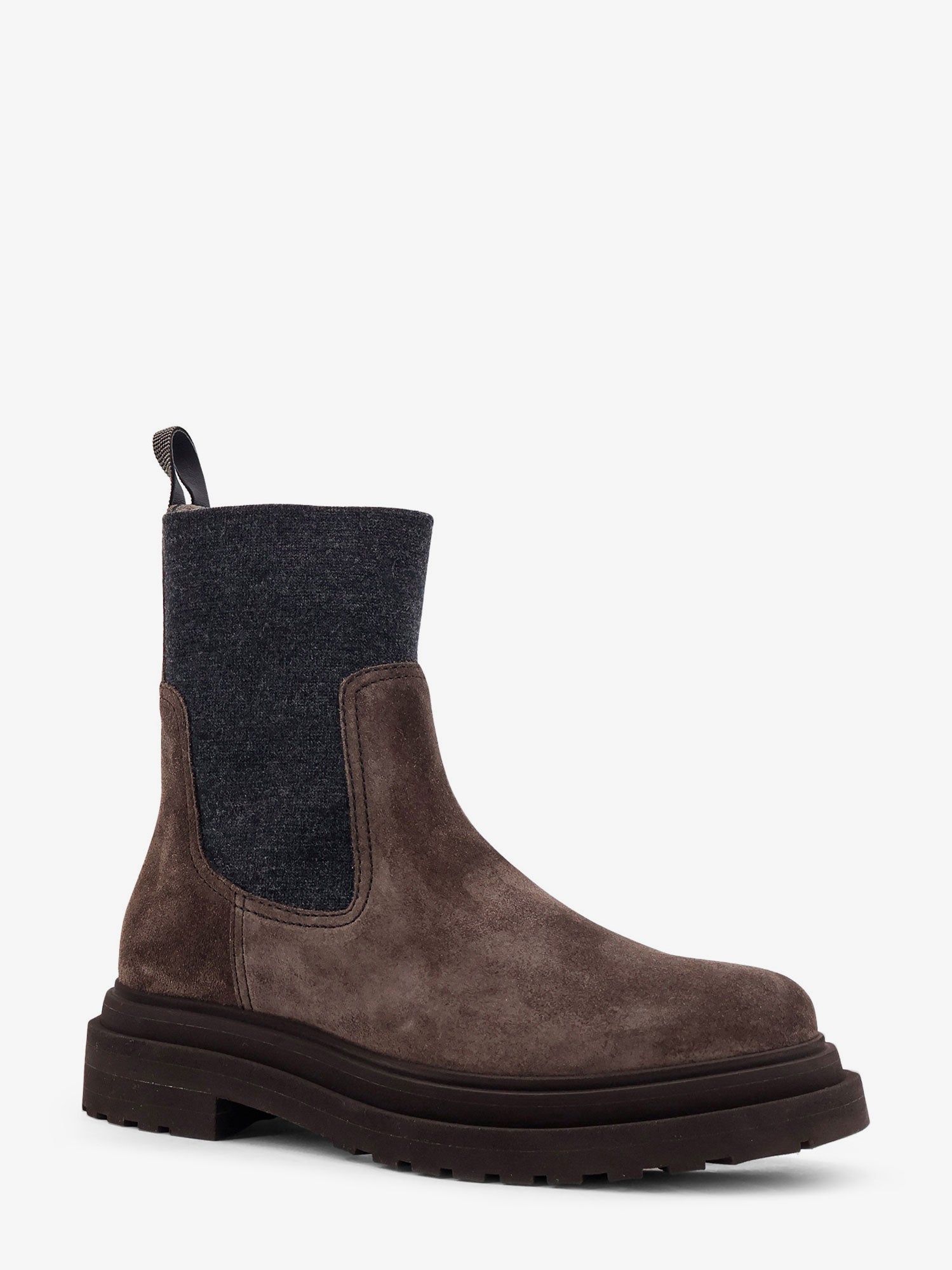 Brunello Cucinelli Women Suede Ankle Boots With Monili Detail