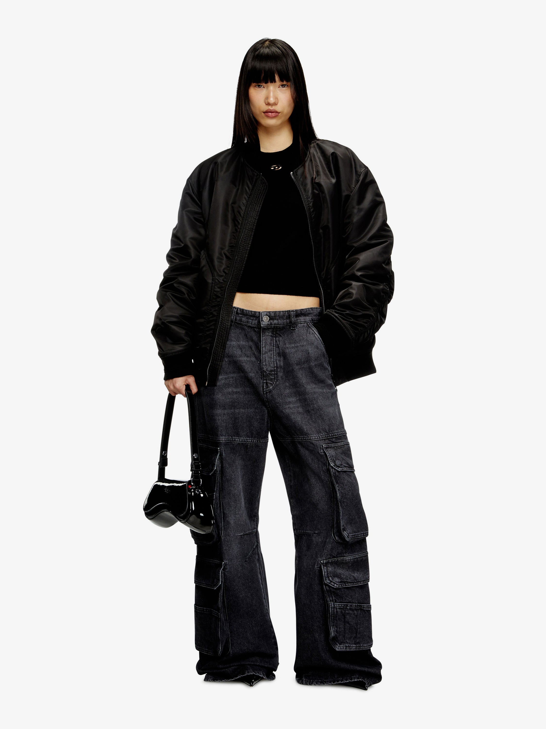 Diesel Women Play Crossbody Patent Fabric Bag