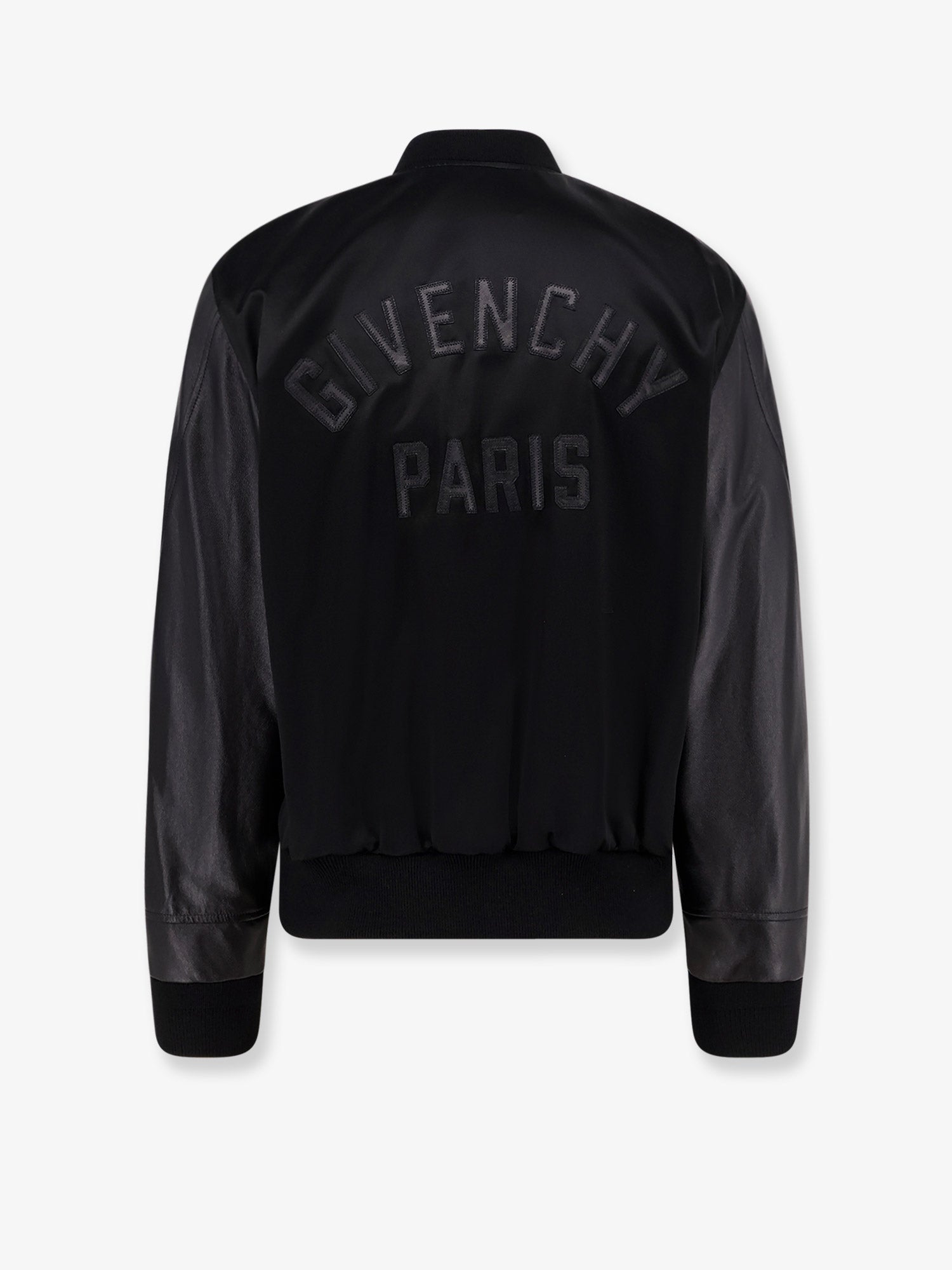 Givenchy Men Cotton And Nylon Jacket With Leather Sleeves