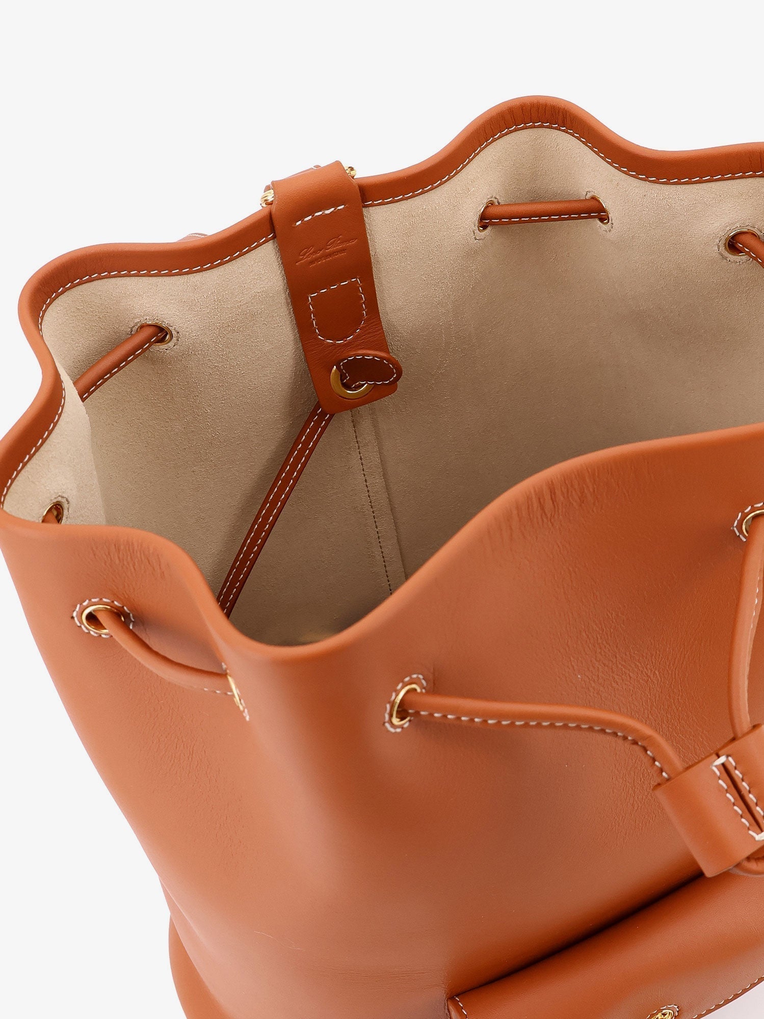 Loro Piana Women Extra Drawstring L27 Leather Backpack