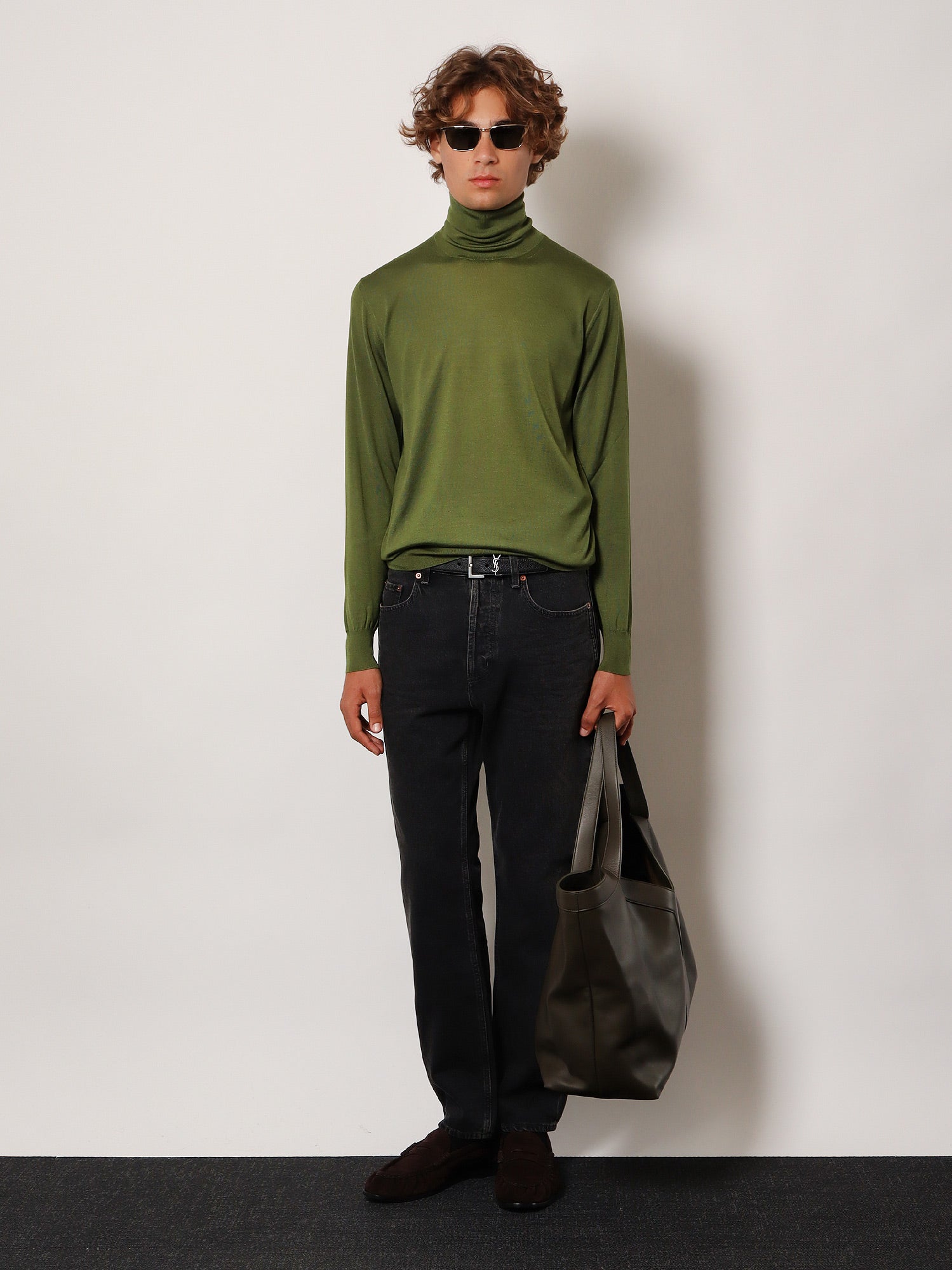 Saint Laurent Men Cashmere, Wool And Silk Turtleneck Sweater