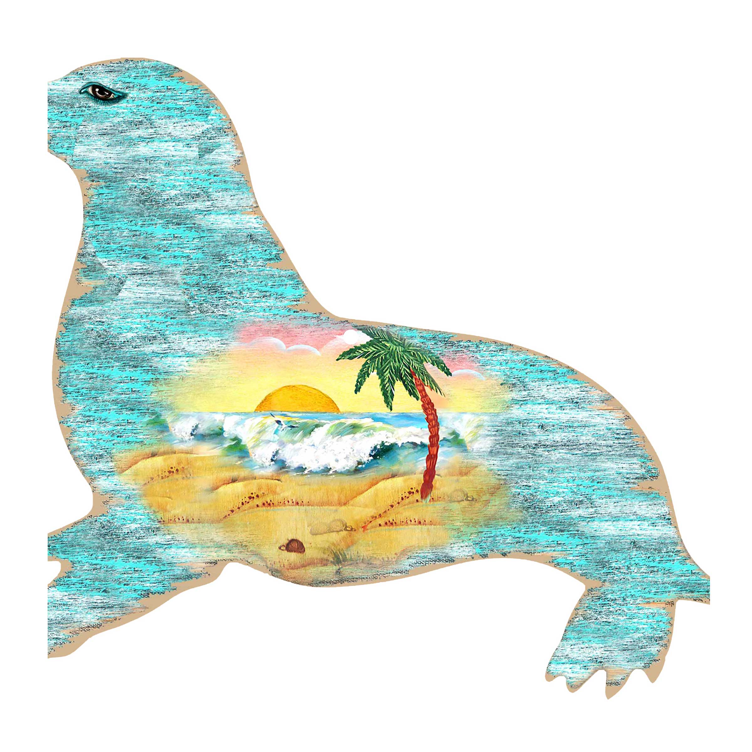 Sea Lions Wooden Ornaments by G. DeBrekht - Coastal Holiday Decor - 8198532