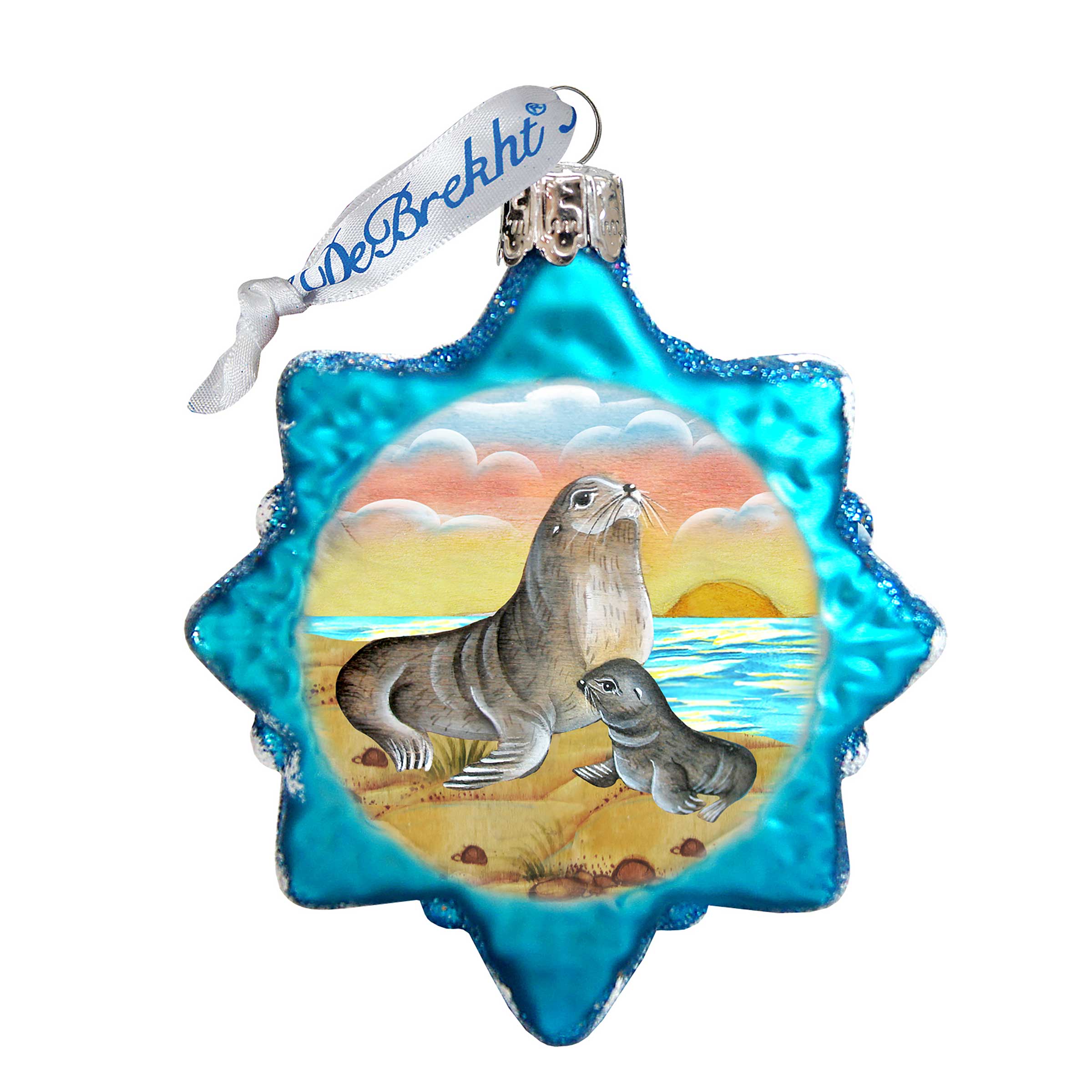 Seal Star Mercury Glass Ornament by G. DeBrekht - Coastal Holiday Decor - 775476
