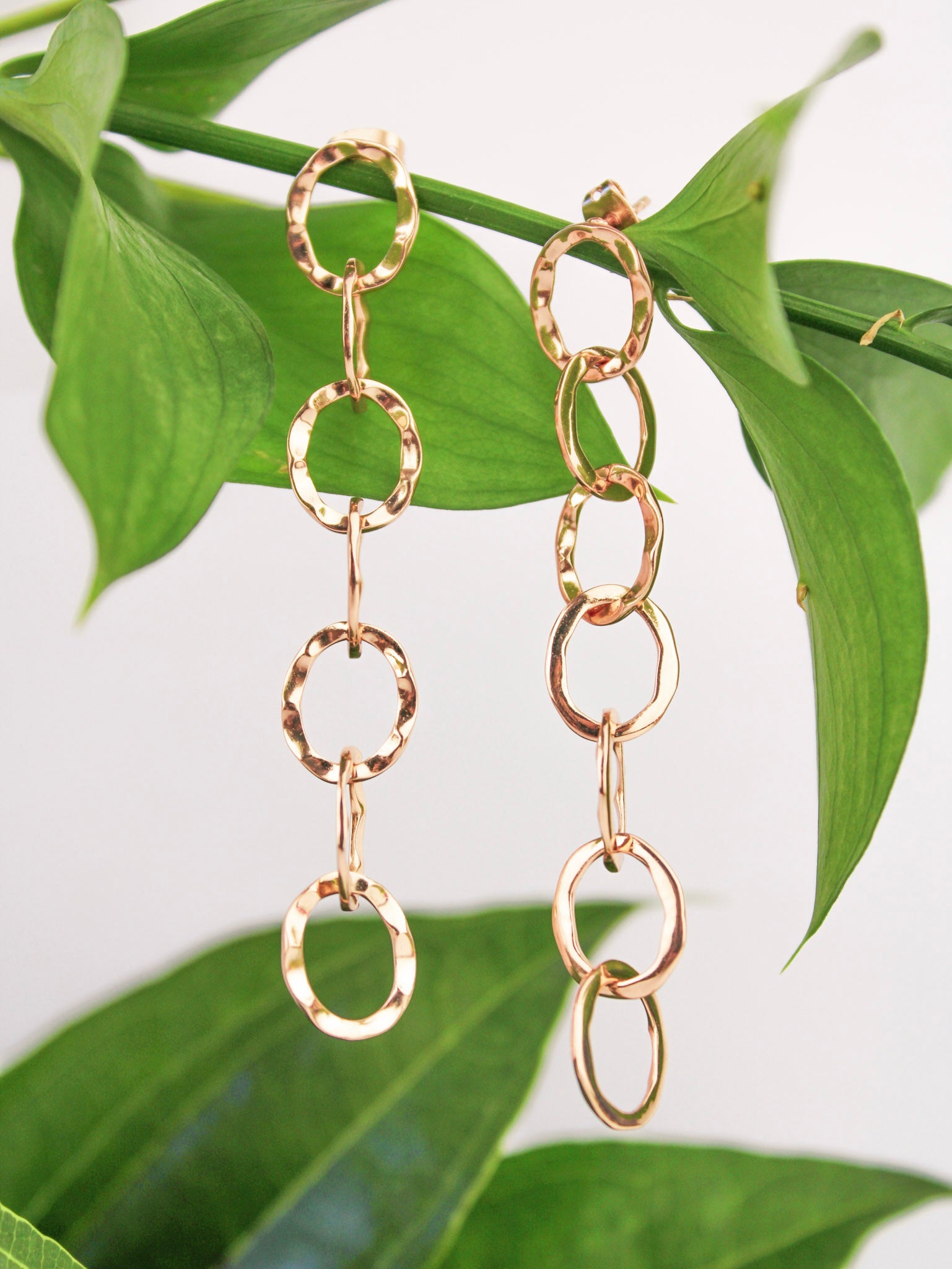 Organic Chain Link Earrings