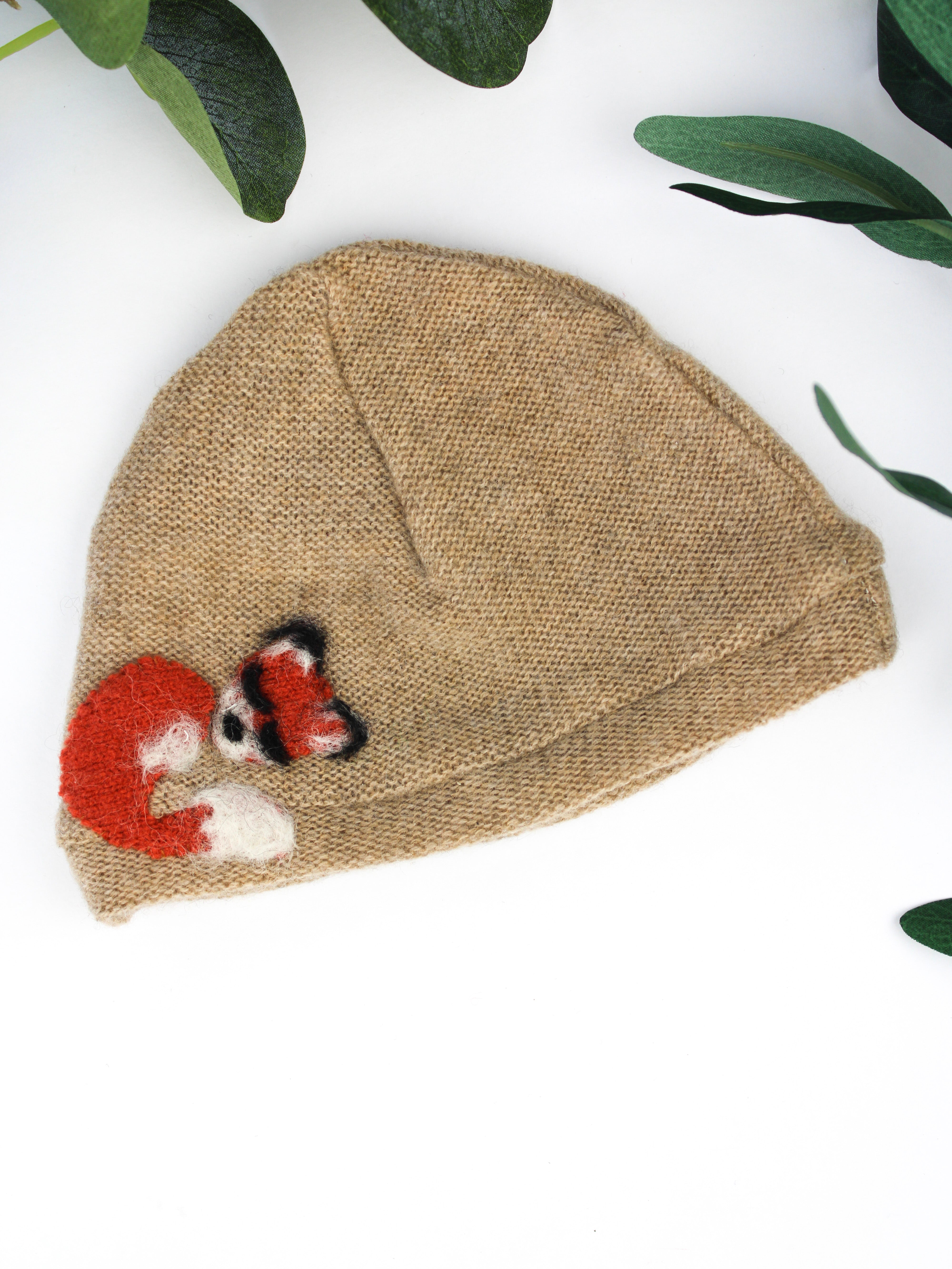Sleeping Fox Cashmere Hat - Newborn