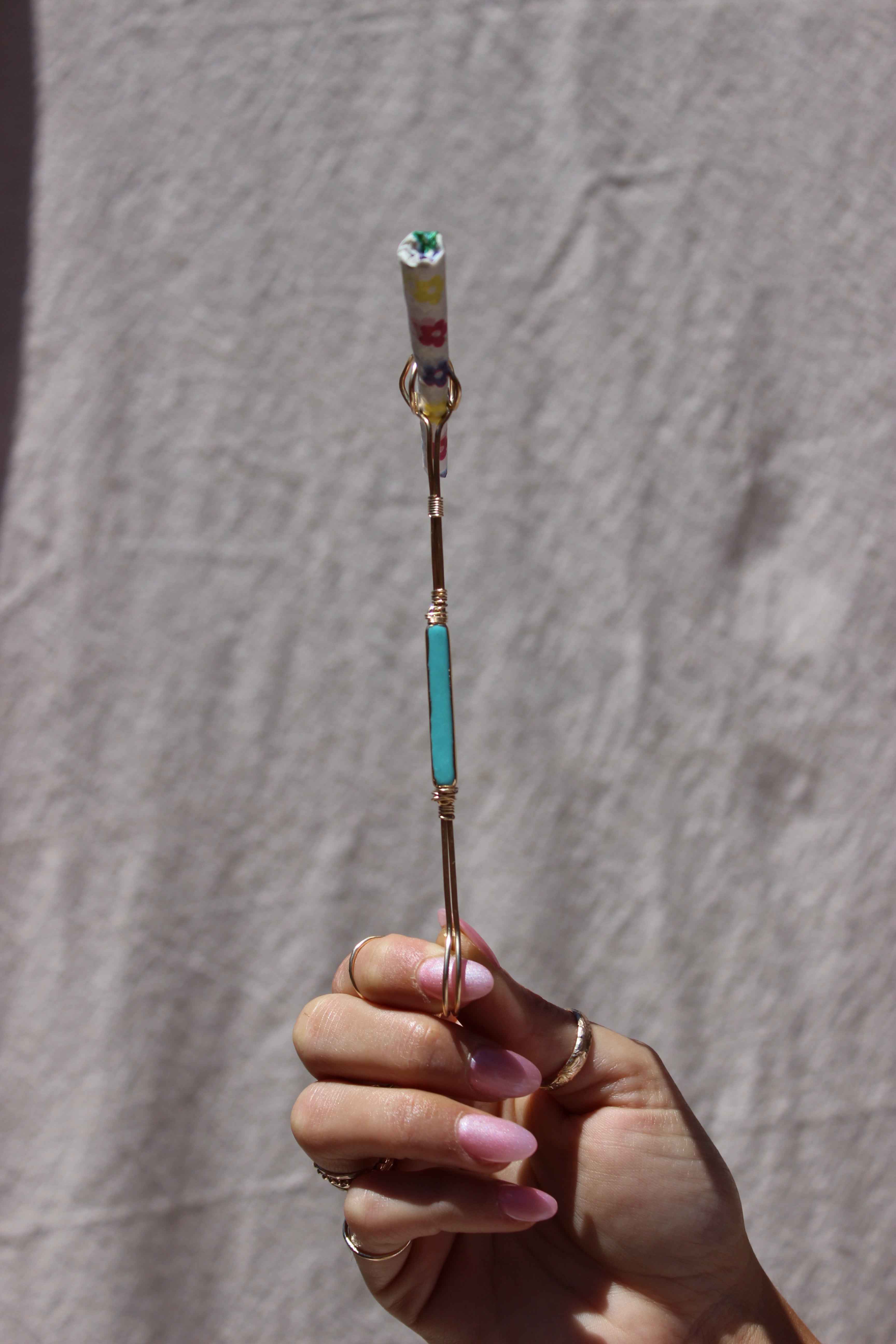 The Turquoise Bar Joint Holder by Toasted Jewelry