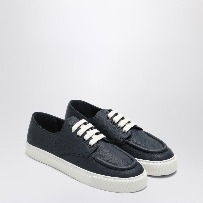 Prada Blue Baltic Hammered Leather Sneaker Men