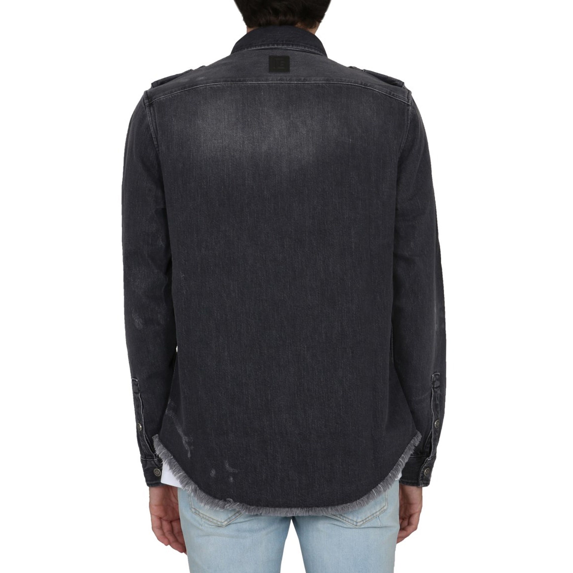 Balmain Cotton Denim Shirt Men