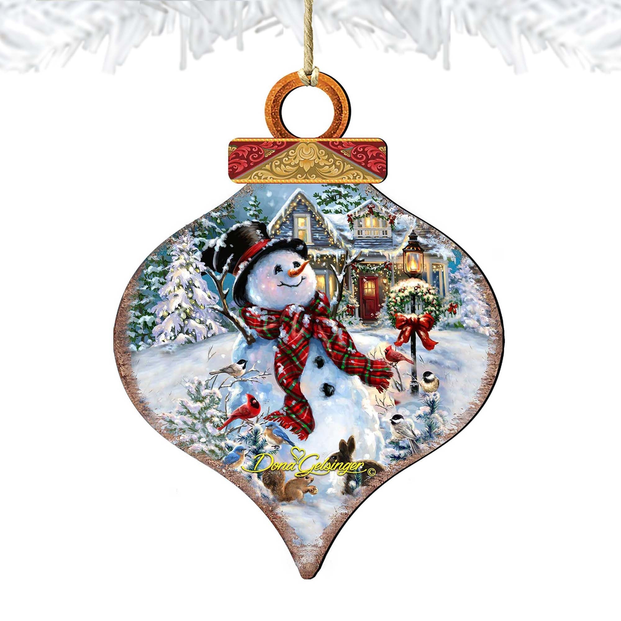 Old Fashioned Christmas Wooden Ornaments by Gelsinger - Christmas Santa Snowman Decor - 8031023-1563