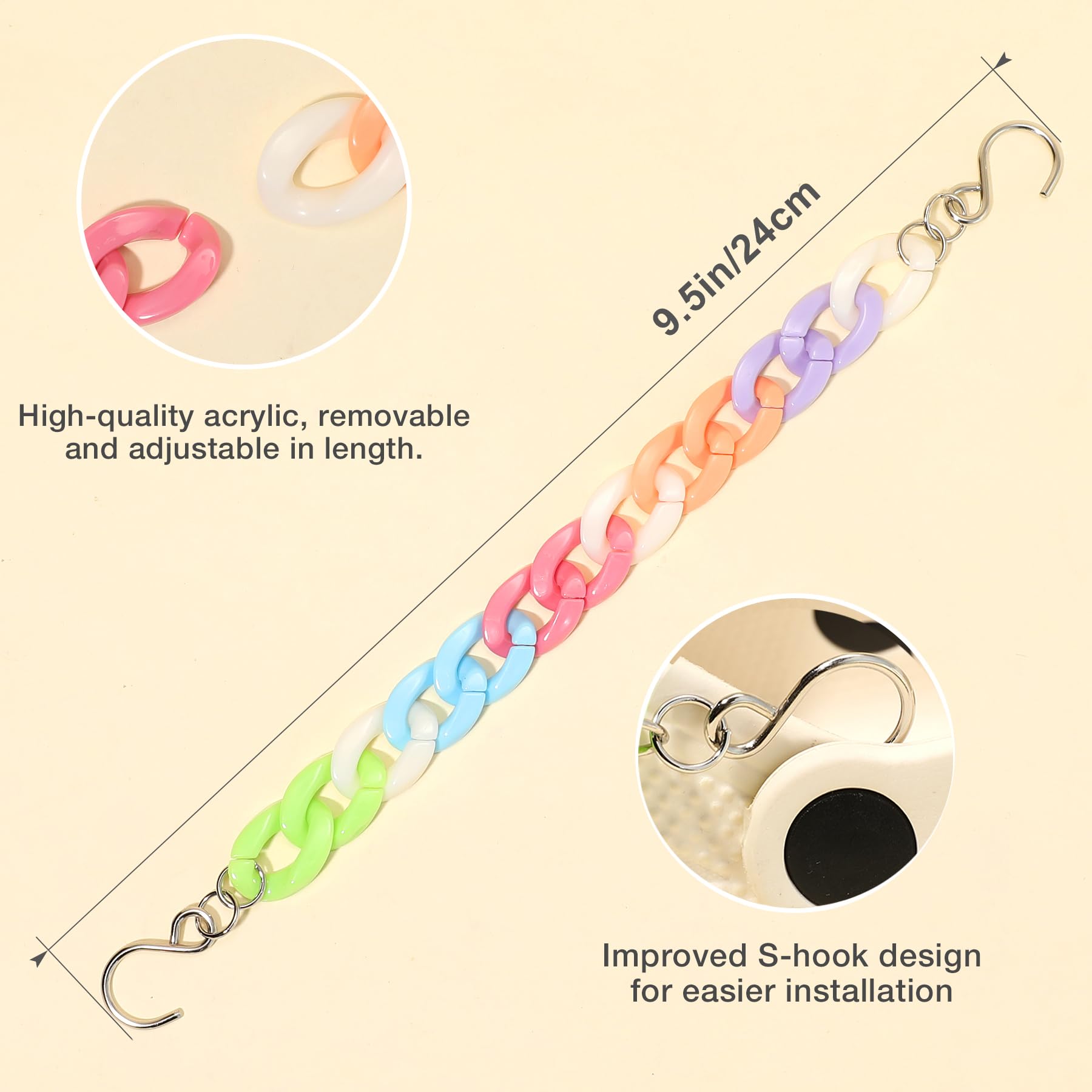 2Pcs Acrylic Shoe Chains for Women, 18Pcs Flower Pearl Shoe Charms Accessories for Clog Sandals, DIY Shoe Decoration Charms for Girls, Party Favor