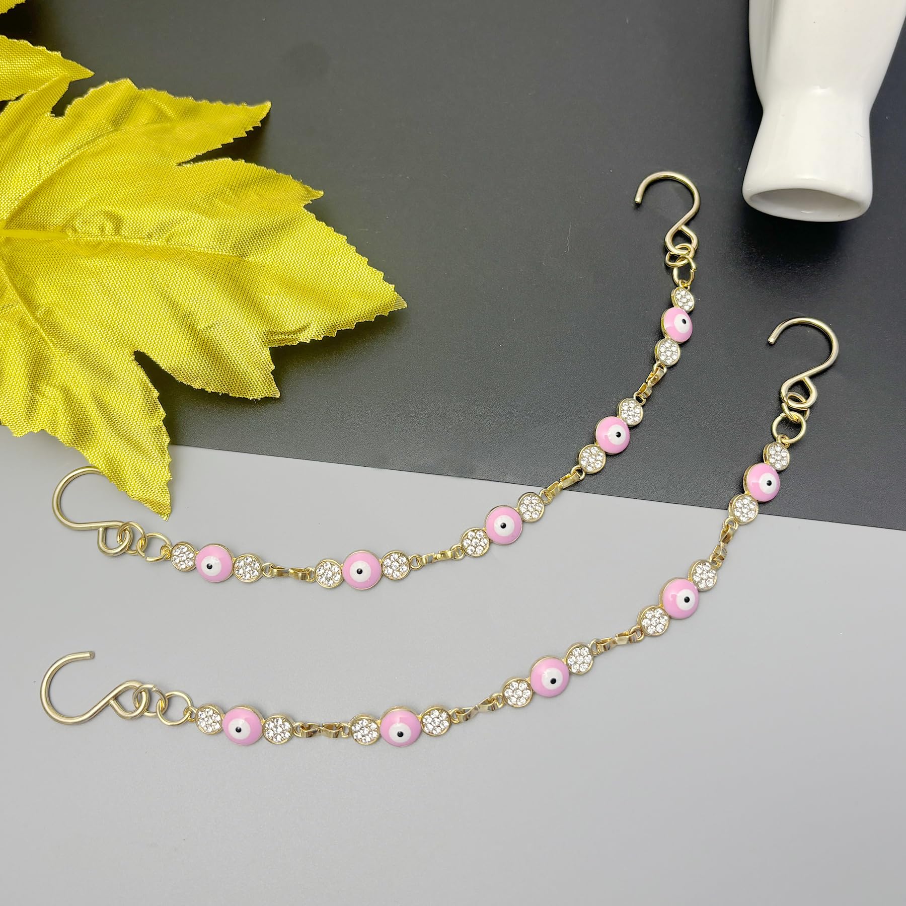 2Pcs Bling Evil Eye Shoe Chains for Girls for Clog Sandals, Gothic Shoe Decoration Charms for Women