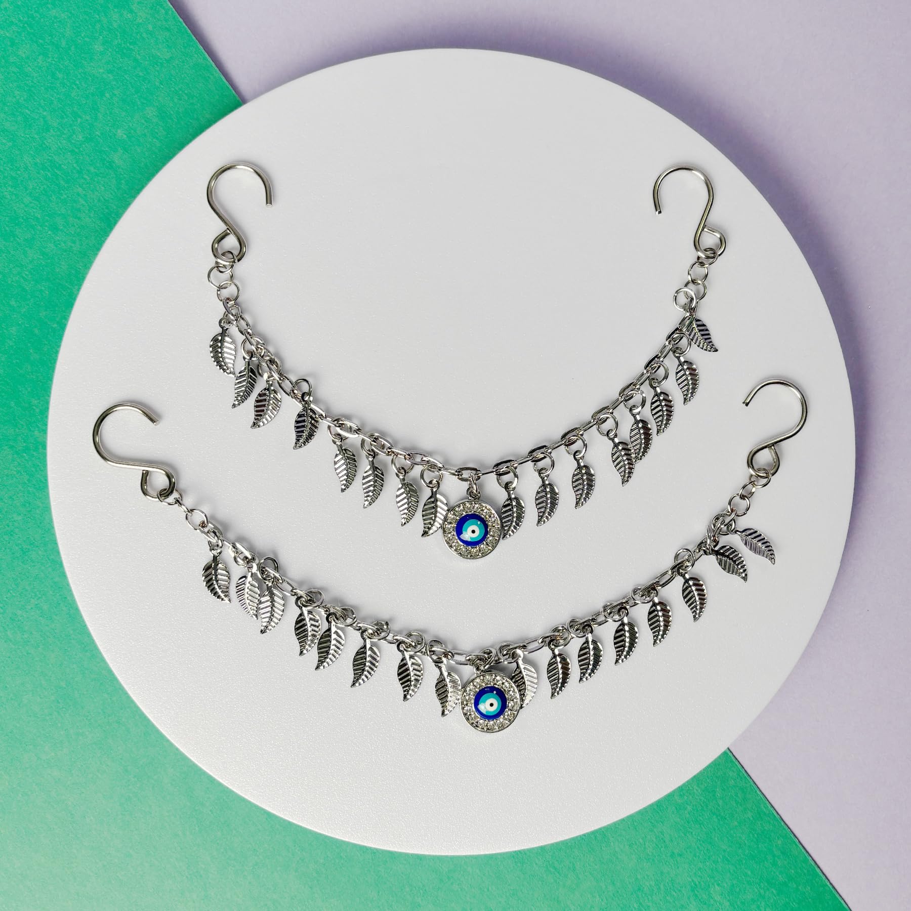 2Pcs Bling Evil Eye Shoe Chains for Girls for Clog Sandals, Gothic Shoe Decoration Charms for Women