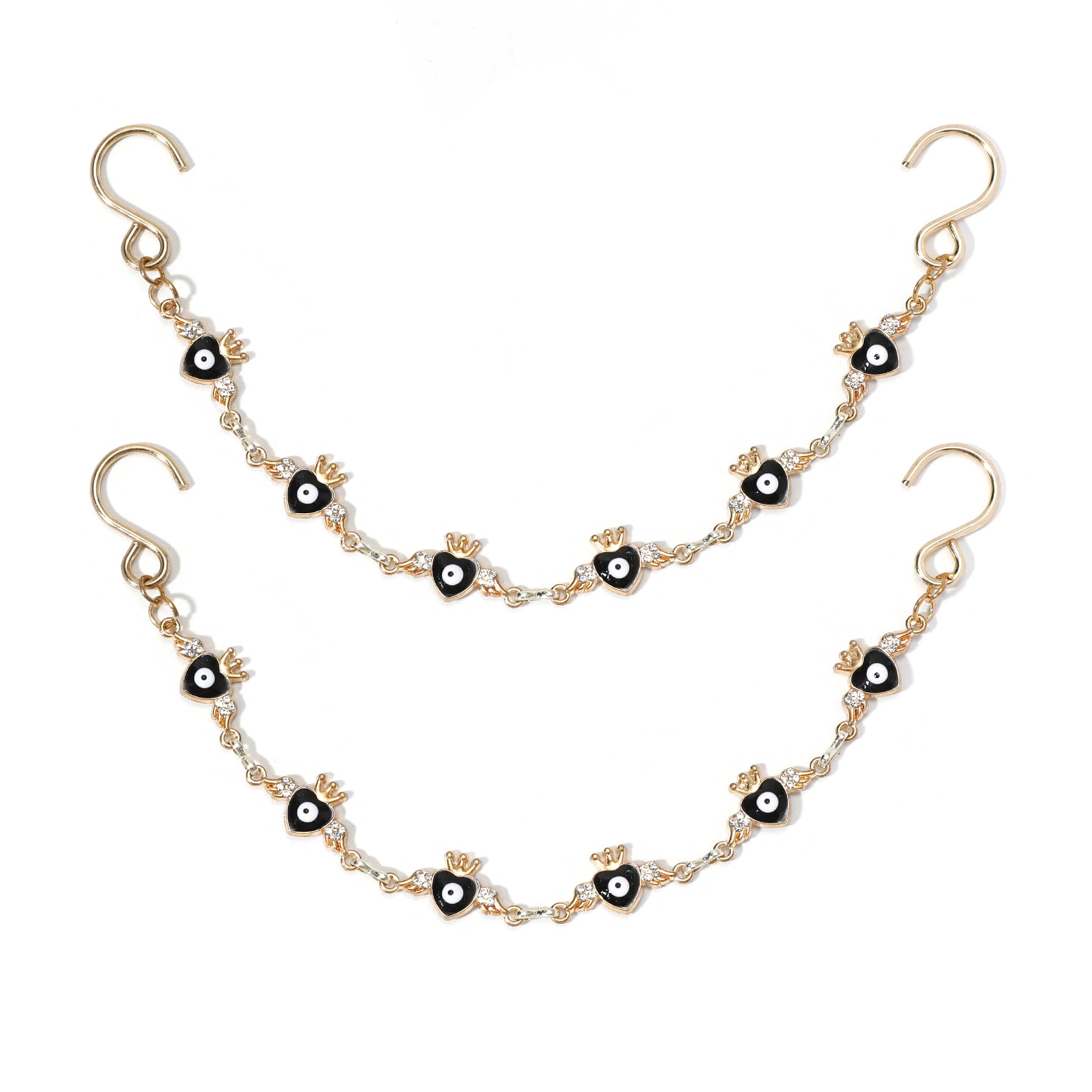 2Pcs Bling Evil Eye Shoe Chains for Girls for Clog Sandals, Gothic Shoe Decoration Charms for Women