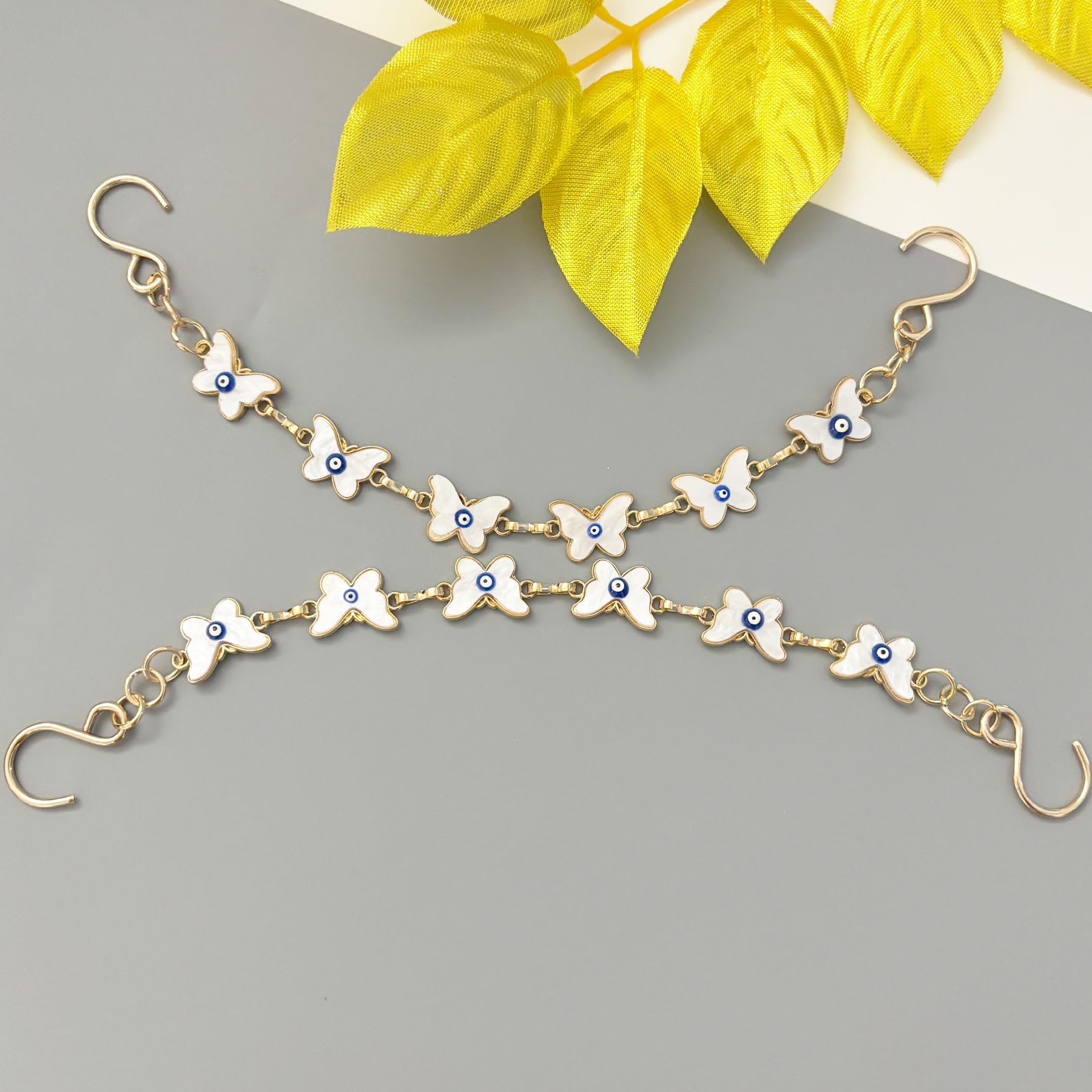 2Pcs Bling Evil Eye Shoe Chains for Girls for Clog Sandals, Gothic Shoe Decoration Charms for Women