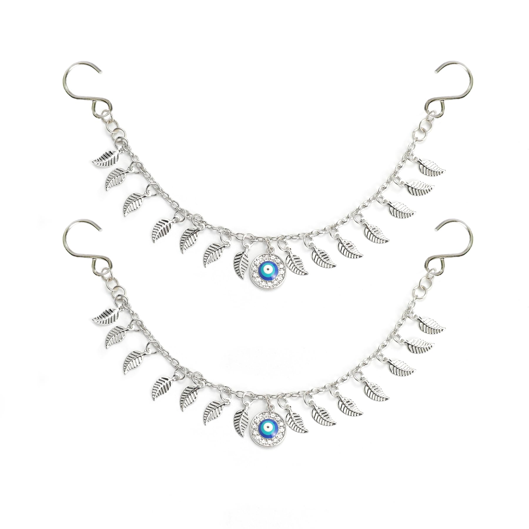 2Pcs Bling Evil Eye Shoe Chains for Girls for Clog Sandals, Gothic Shoe Decoration Charms for Women