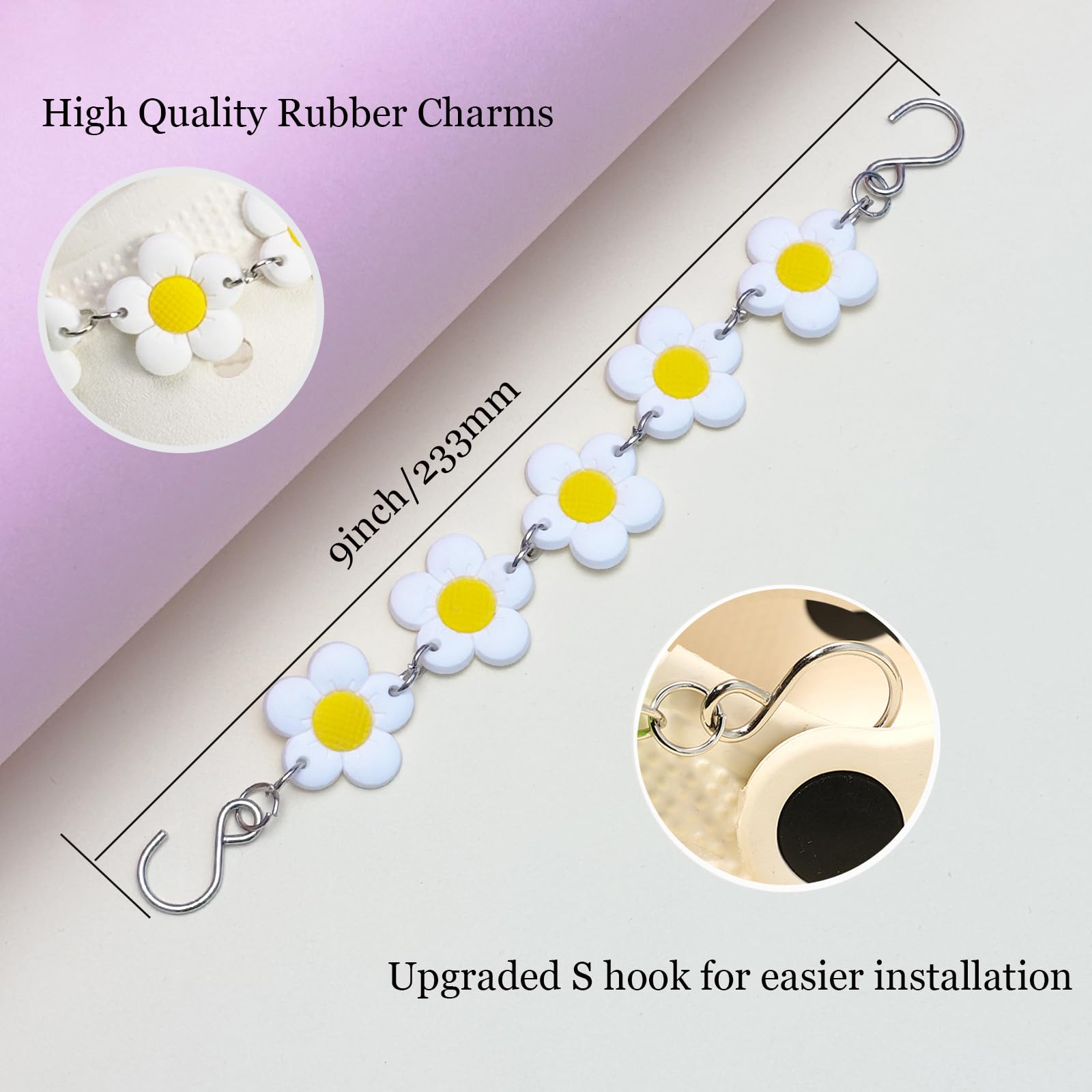 2Pcs Sunflower PVC Shoe Chains for Women, Shoe Charms for Clog Sandals, DIY Rubber Shoe Decoration Charms for Girls, Party Favor