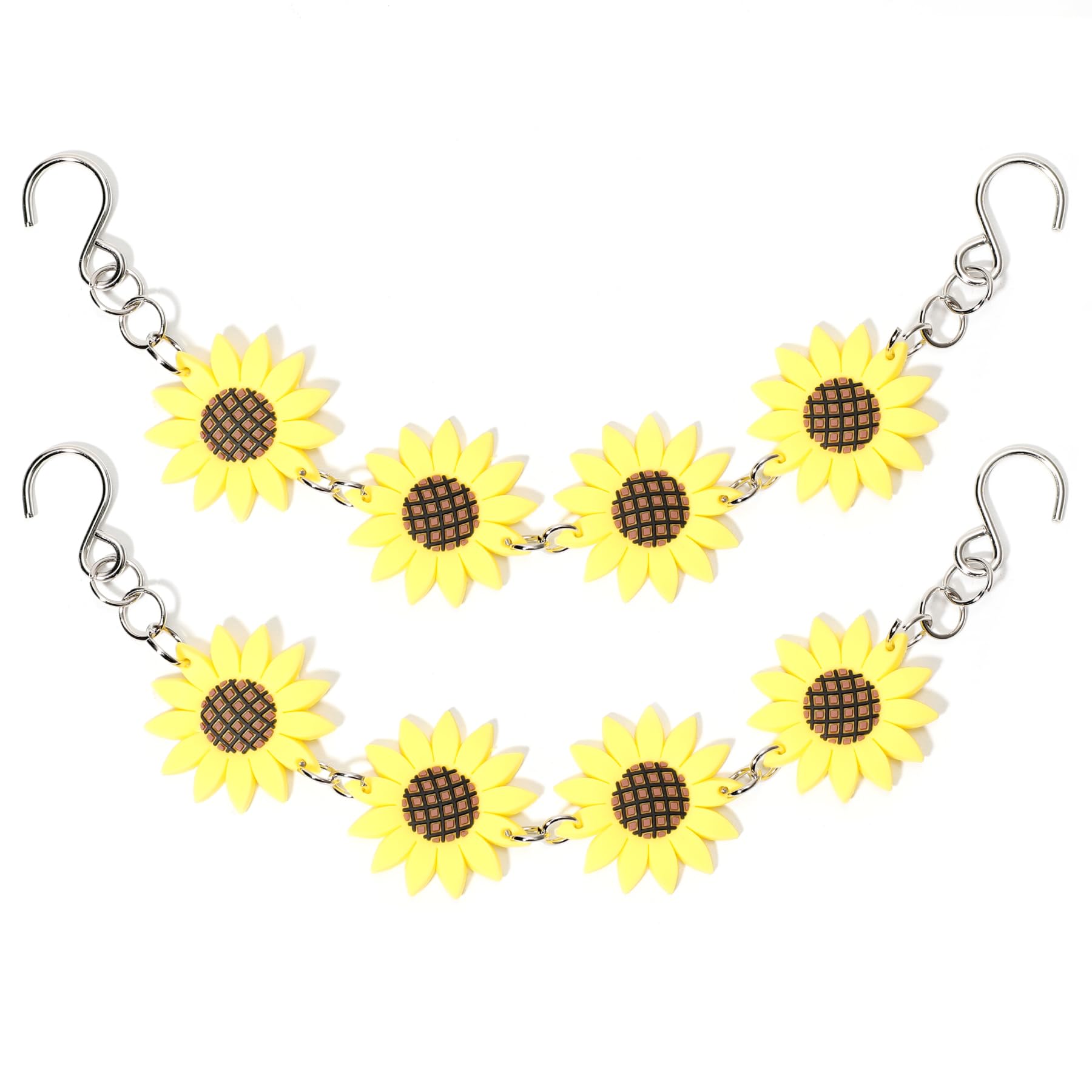 2Pcs Sunflower PVC Shoe Chains for Women, Shoe Charms for Clog Sandals, DIY Rubber Shoe Decoration Charms for Girls, Party Favor