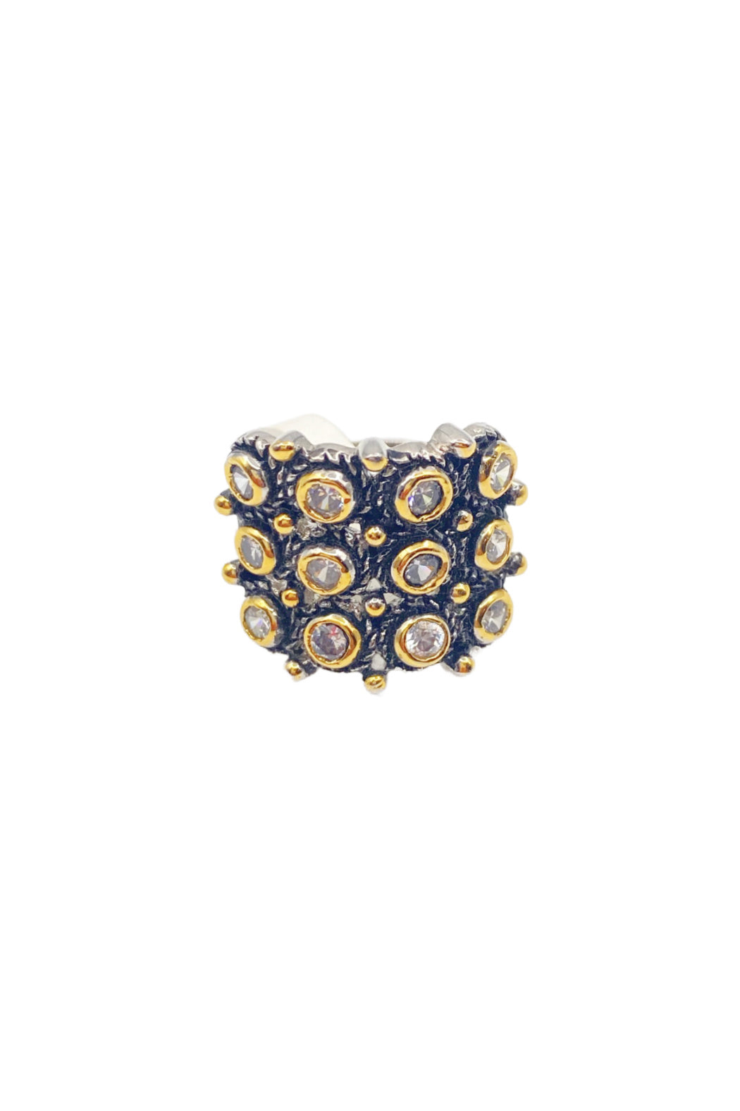 2 Tone Crystal Square Ring by Embellish Your Life