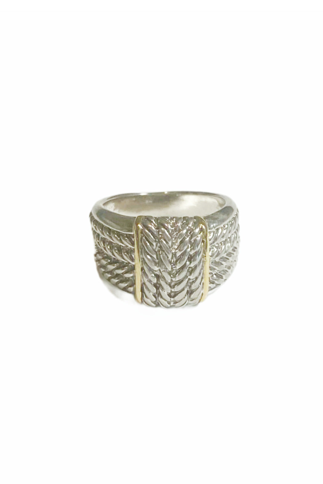 2 Tone Twisted Row Ring by Embellish Your Life