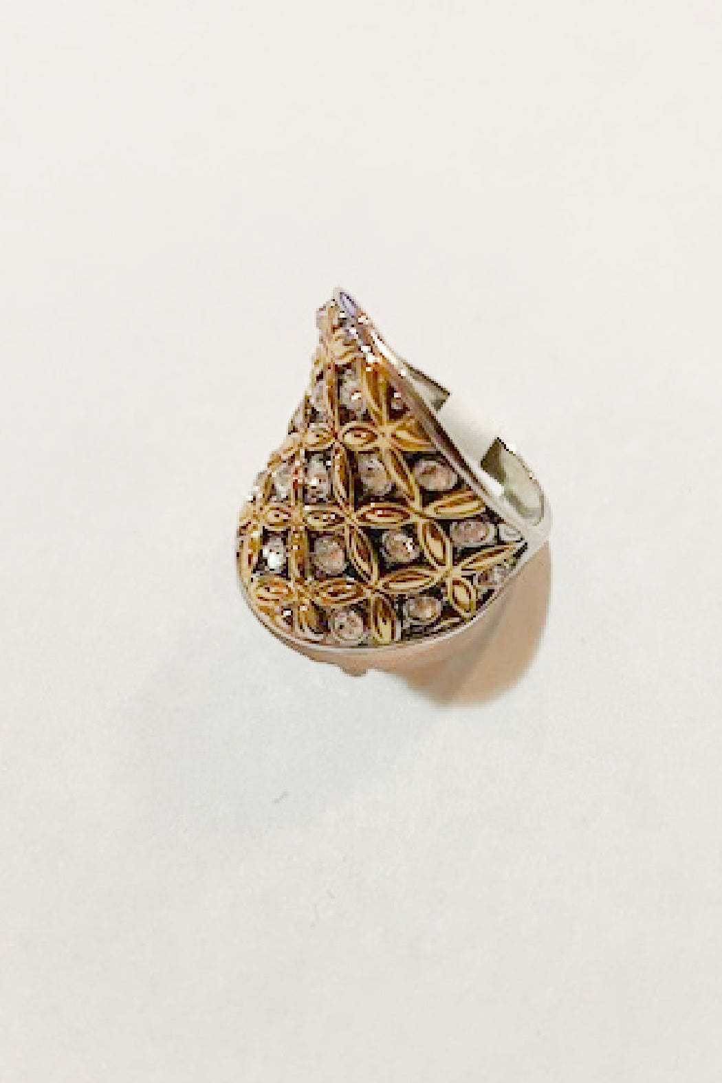 2 Tone Leaf Cz Ring by Embellish Your Life