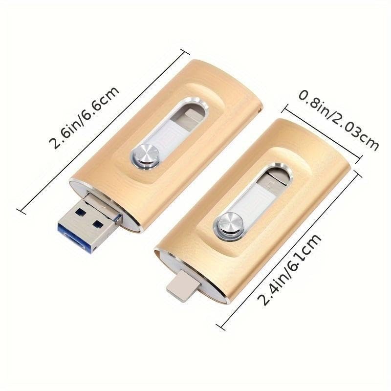 3 - in - 1 Flash Drive: 128GB, Lightning/USB 3.0/Micro - USB, Blazing - Fast, Multi - Compatible, Stylish(Super Good qualiey) (64, GB)