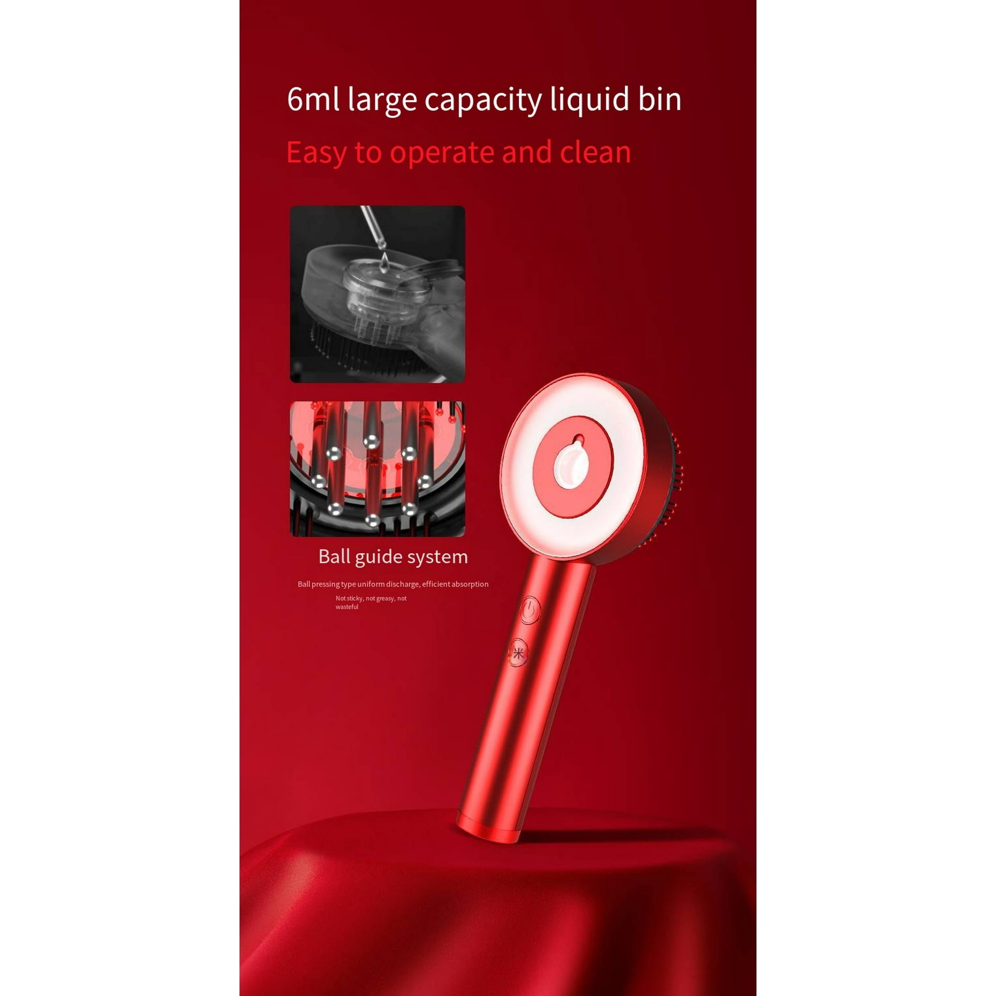 3 in 1 phototherapy massage comb electrical loriginial handheld spa scalp massage brush with red light for hair growth with oil