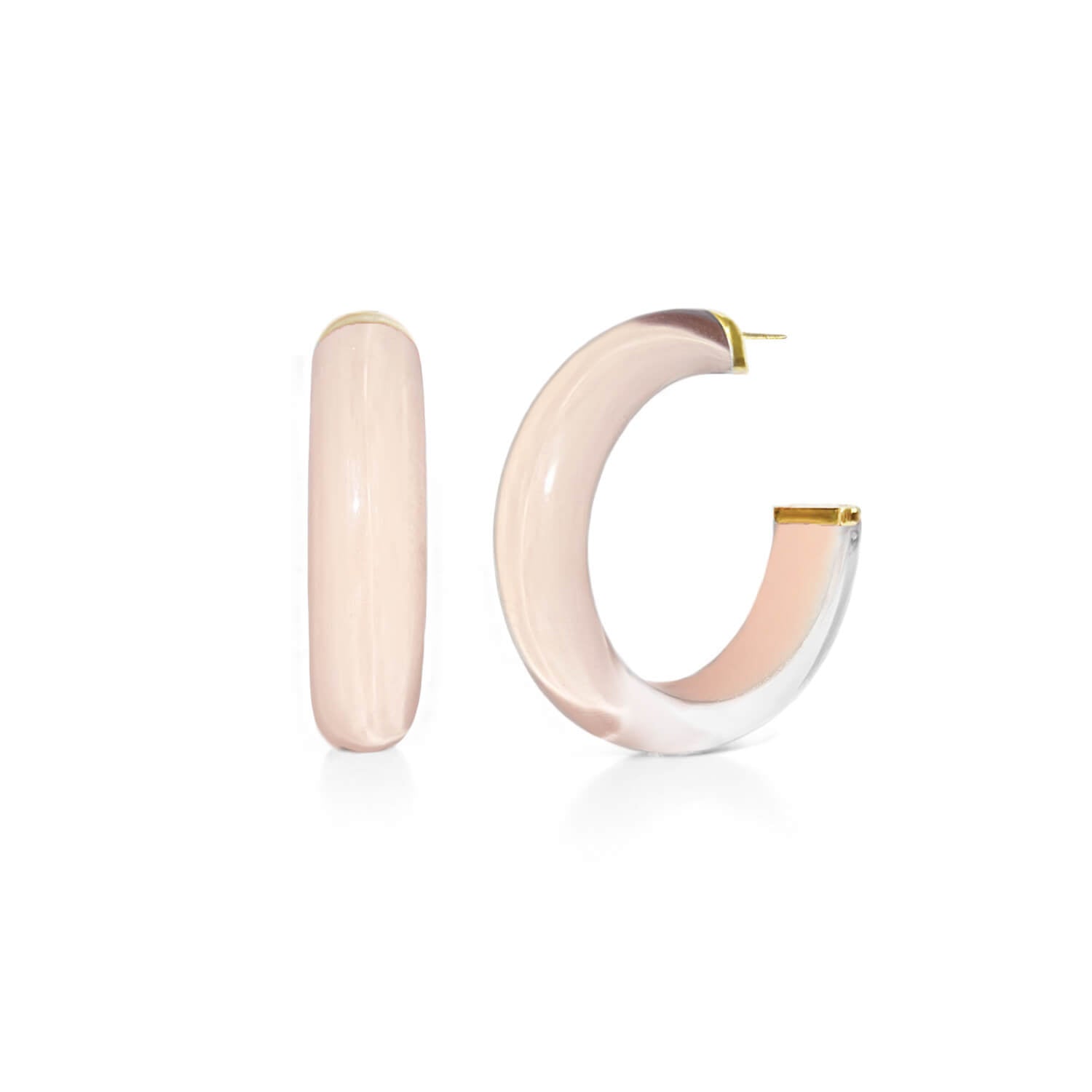 Small Illusion Lucite Hoop Earrings