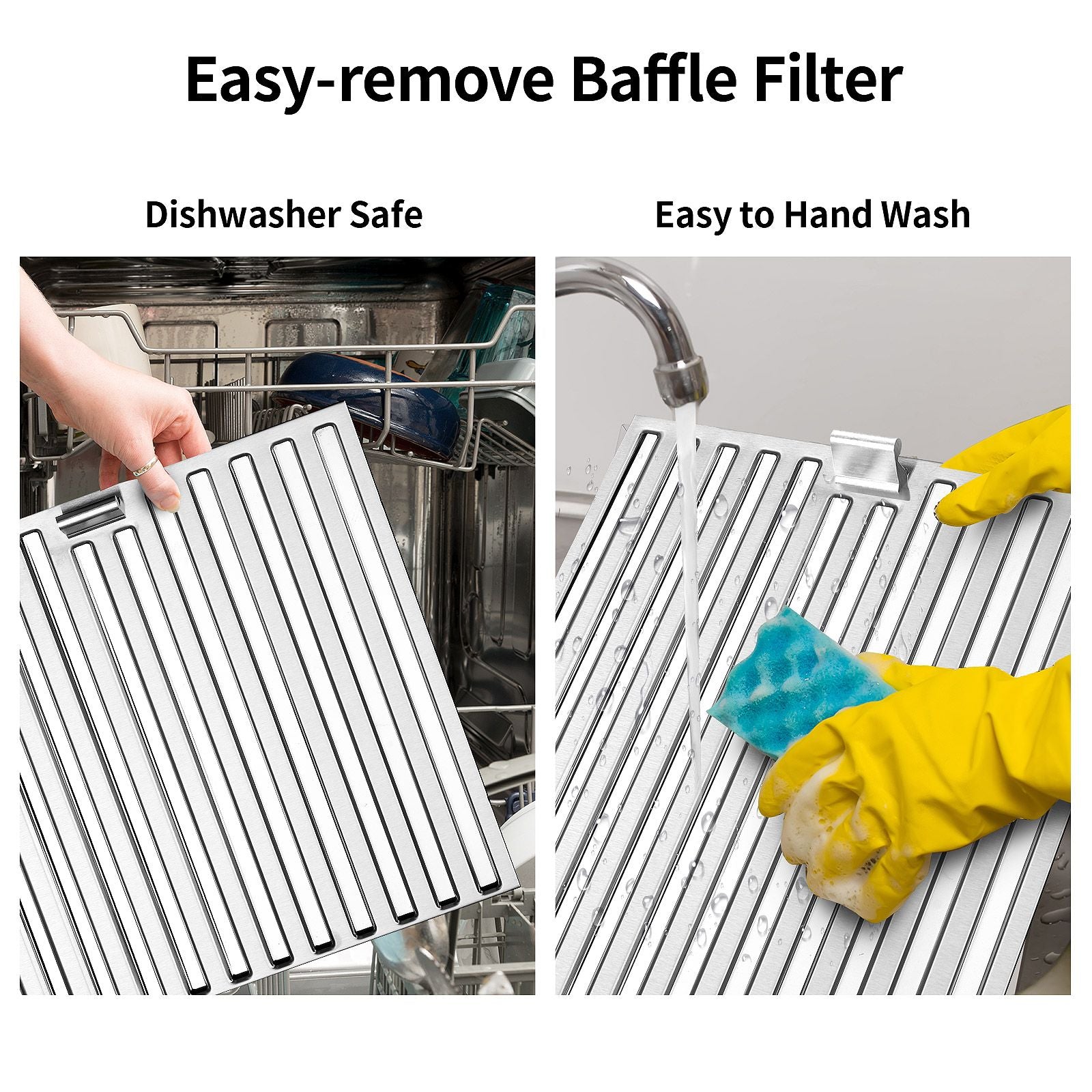 30 inch Kitchen Under Cabinet Range Hood 3-Speed 600CFM Vent w/LEDs Silver/Black