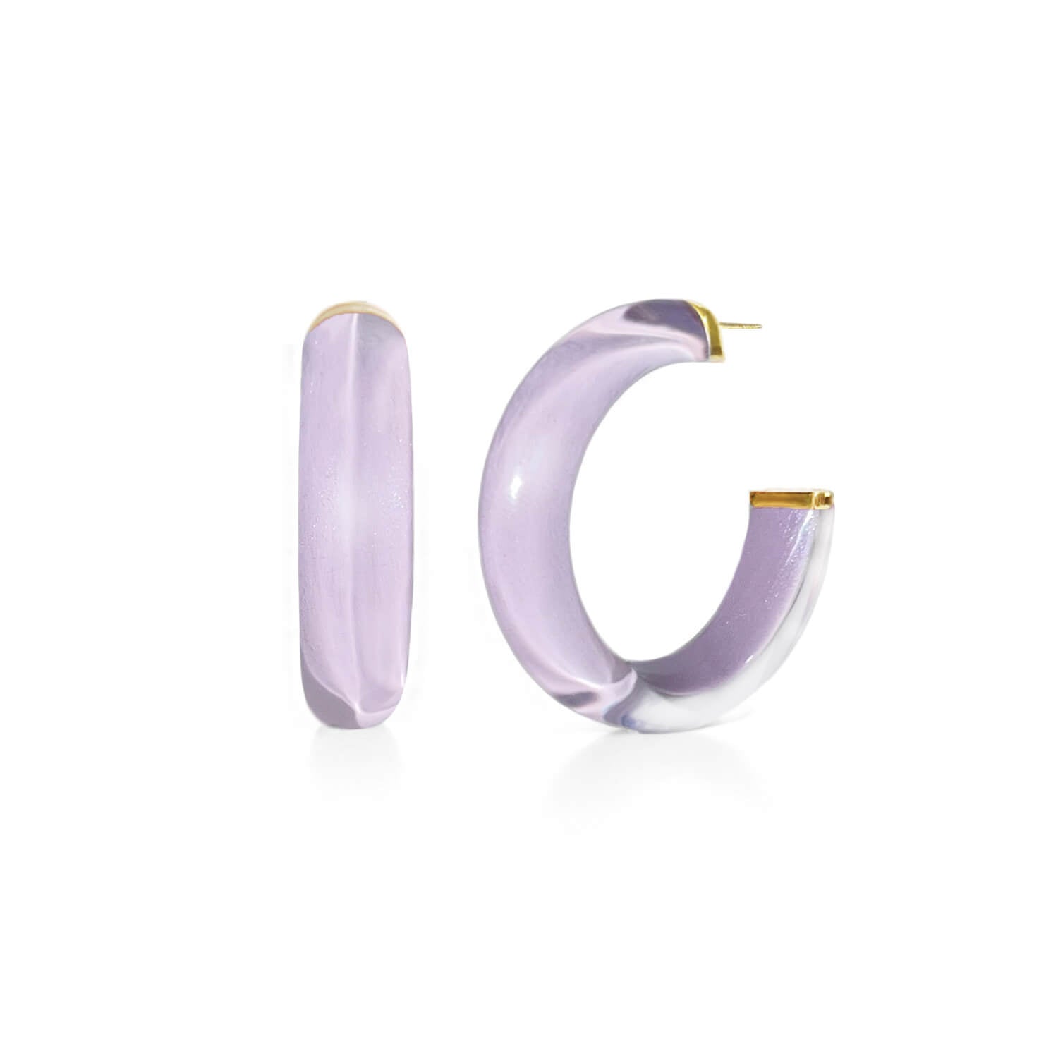 Small Illusion Lucite Hoop Earrings