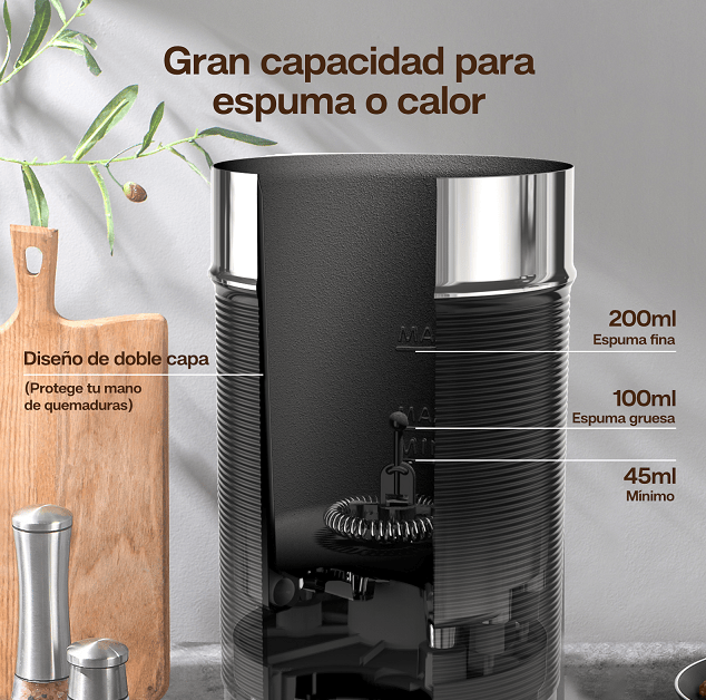 300ml Milk Heater 450W milk foam Cold Bubble Chocolate Stir Cold / hot Latte Cappuccino 360°, rotating base SUS304 adjustable temperature and thickness