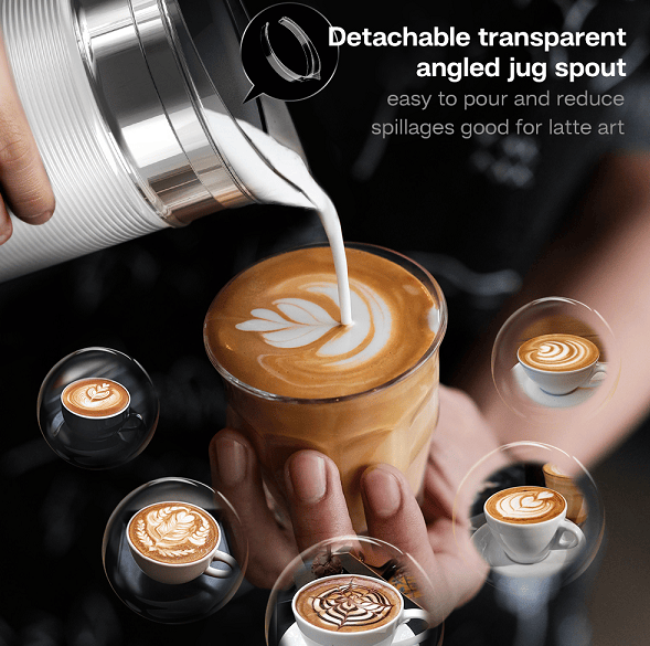 300ml Milk Heater 450W milk foam Cold Bubble Chocolate Stir Cold / hot Latte Cappuccino 360°, rotating base SUS304 adjustable temperature and thickness