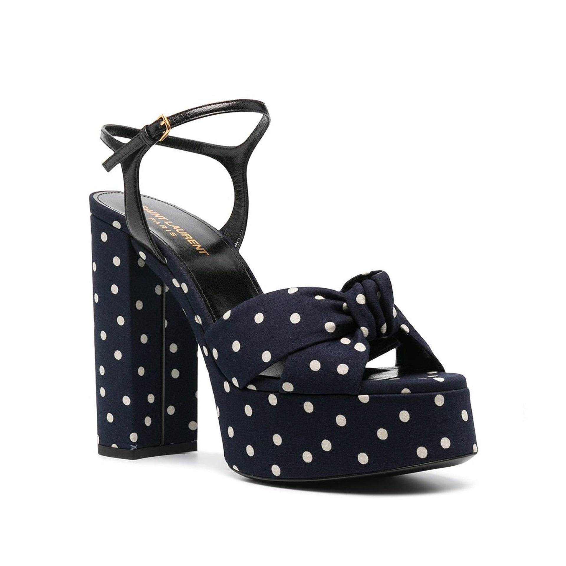Saint Laurent Bianca Polka-Dot Sandals Women