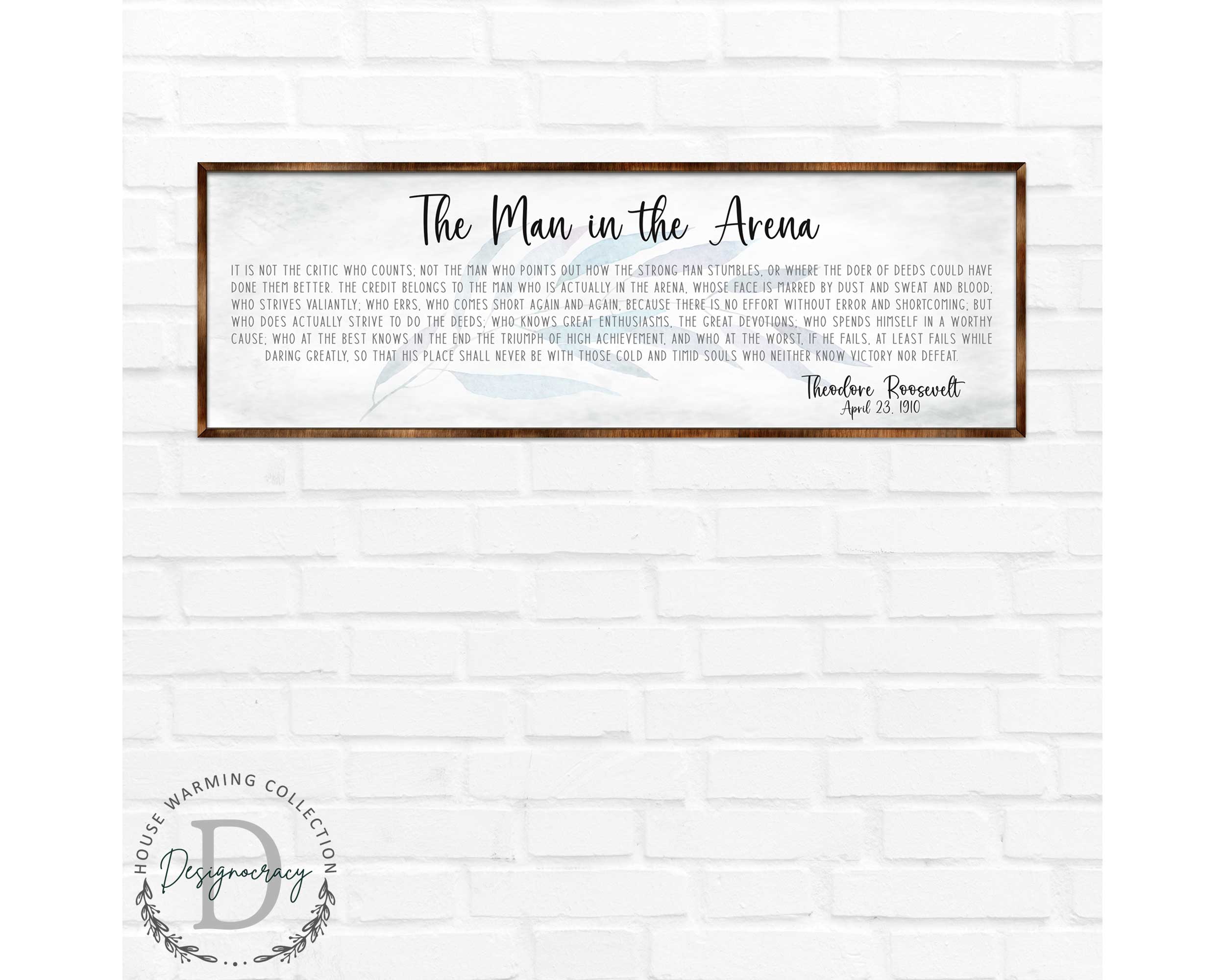 The Man in the Arena - Wooden Office Decor - Inspirational Sign - Famous Quotes - Wooden Home Decor sign - Housewarming Gift - 310311