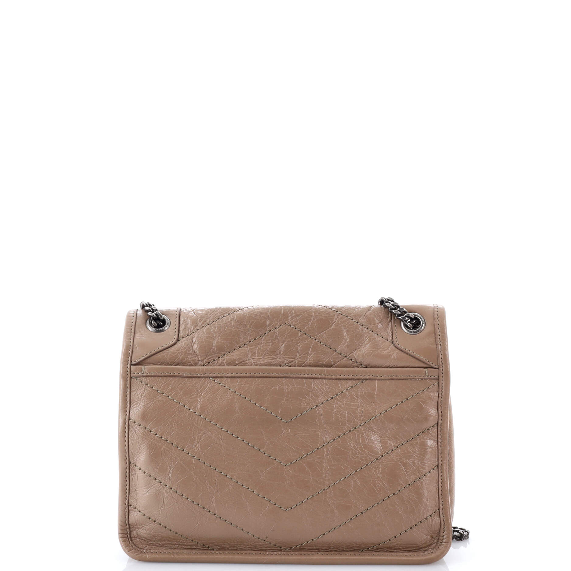 Saint Laurent Niki Chain Flap Bag Matelasse Chevron Leather Baby