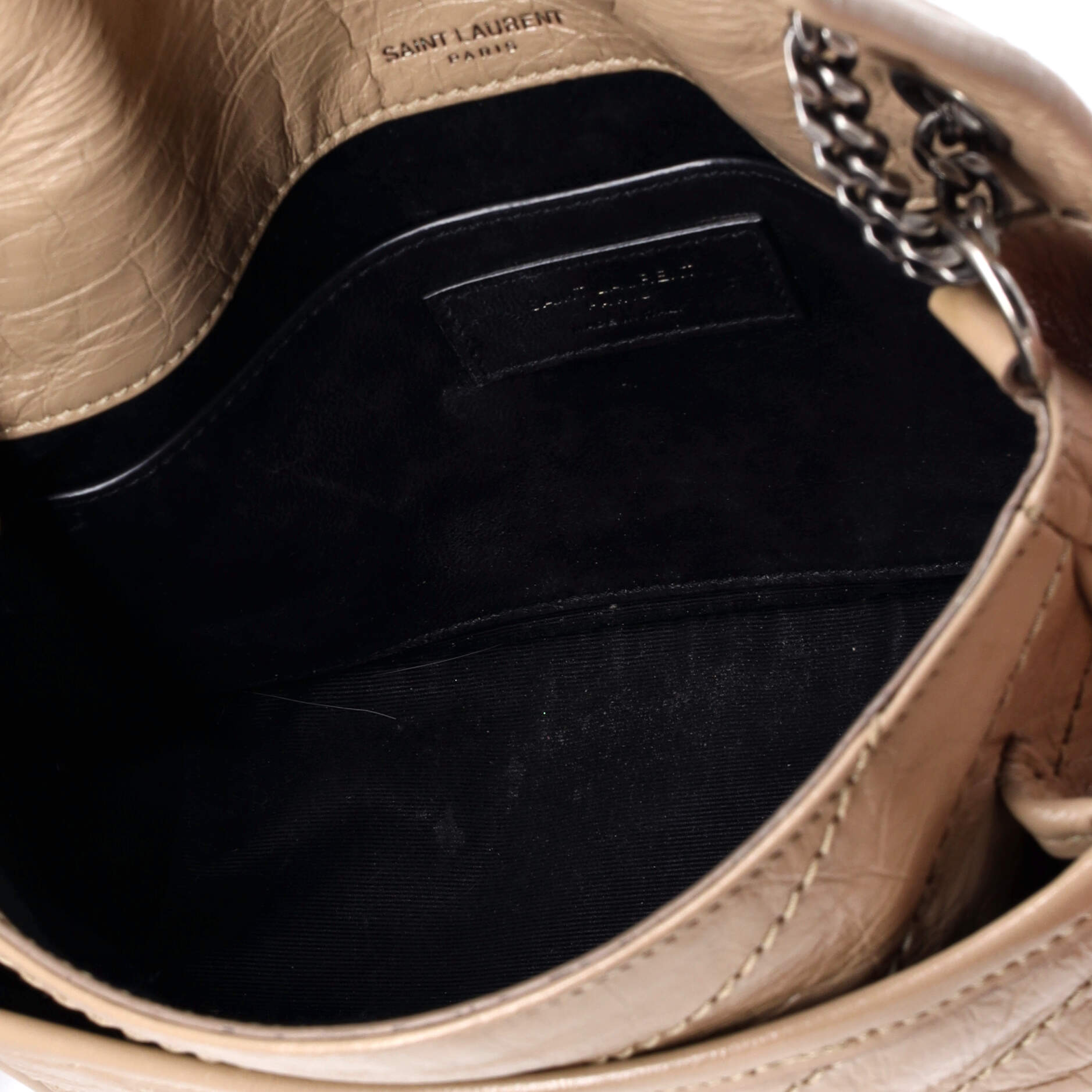 Saint Laurent Niki Chain Flap Bag Matelasse Chevron Leather Baby