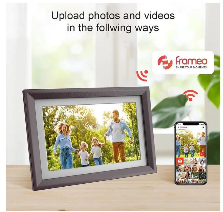 32GB 10.1 Inch Digital Picture Frame 1920x1200 FHD IPS Touch Screen Smart WiFi Digital Photo Frame; Auto-Rotate Share Photos Remotely via Frameo APP