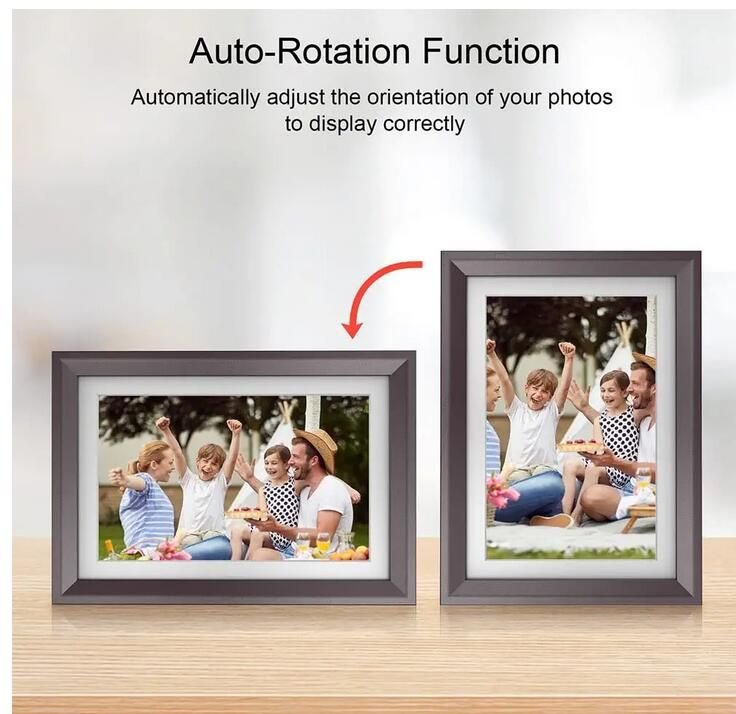 32GB 10.1 Inch Digital Picture Frame 1920x1200 FHD IPS Touch Screen Smart WiFi Digital Photo Frame; Auto-Rotate Share Photos Remotely via Frameo APP