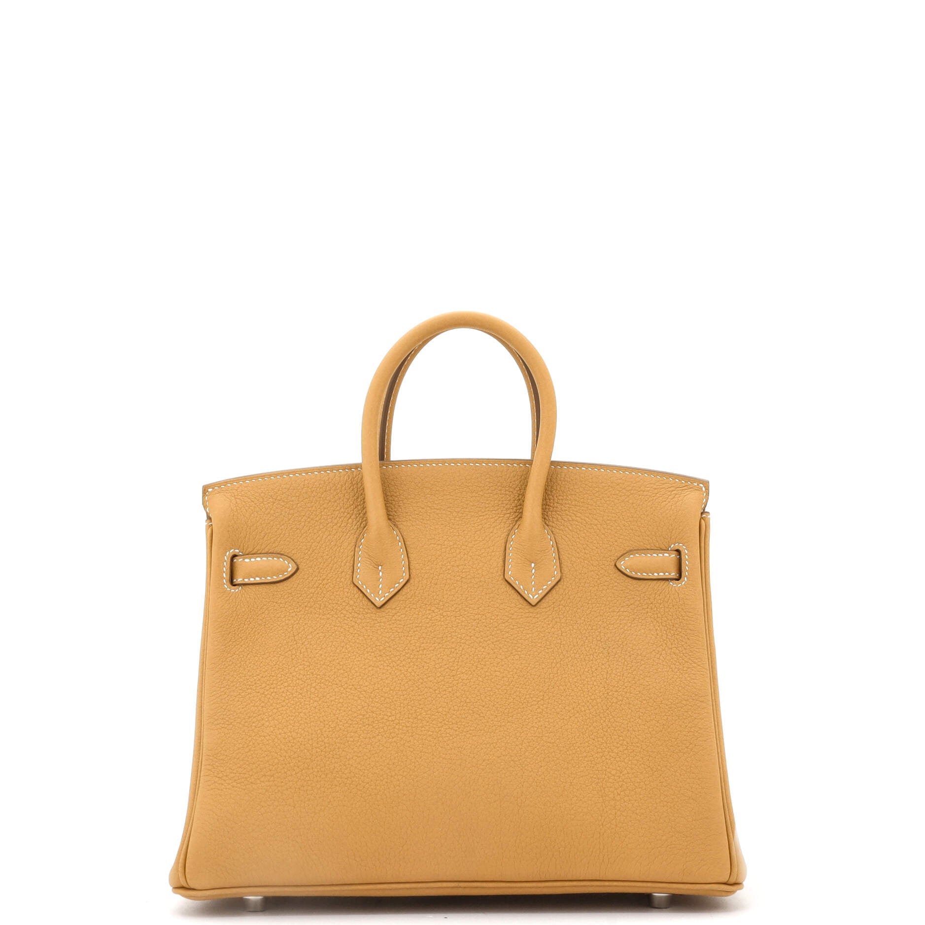 Hermes Birkin Handbag Brown Clemence with Palladium Hardware 25
