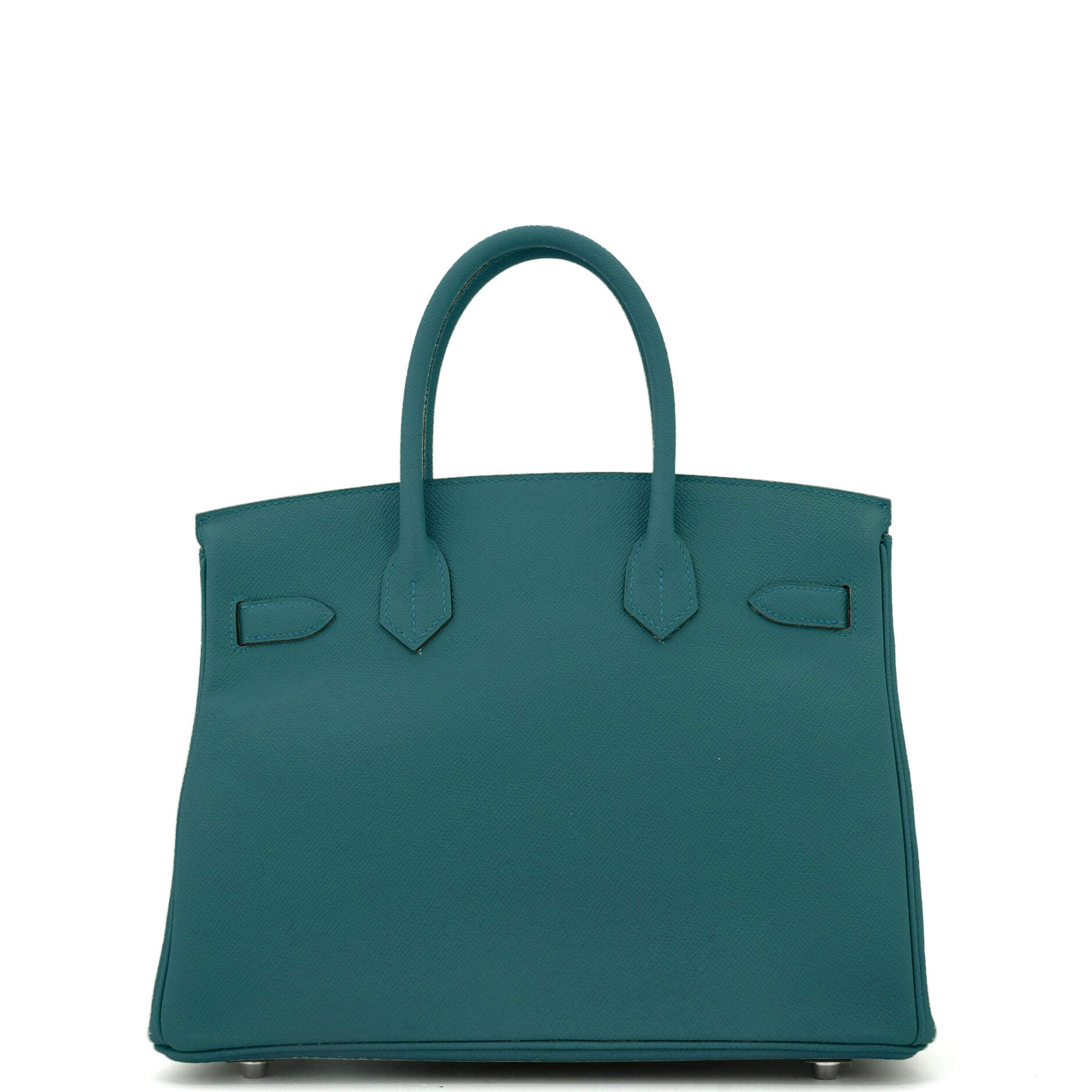 Hermes Birkin Handbag Green Epsom with Palladium Hardware 30