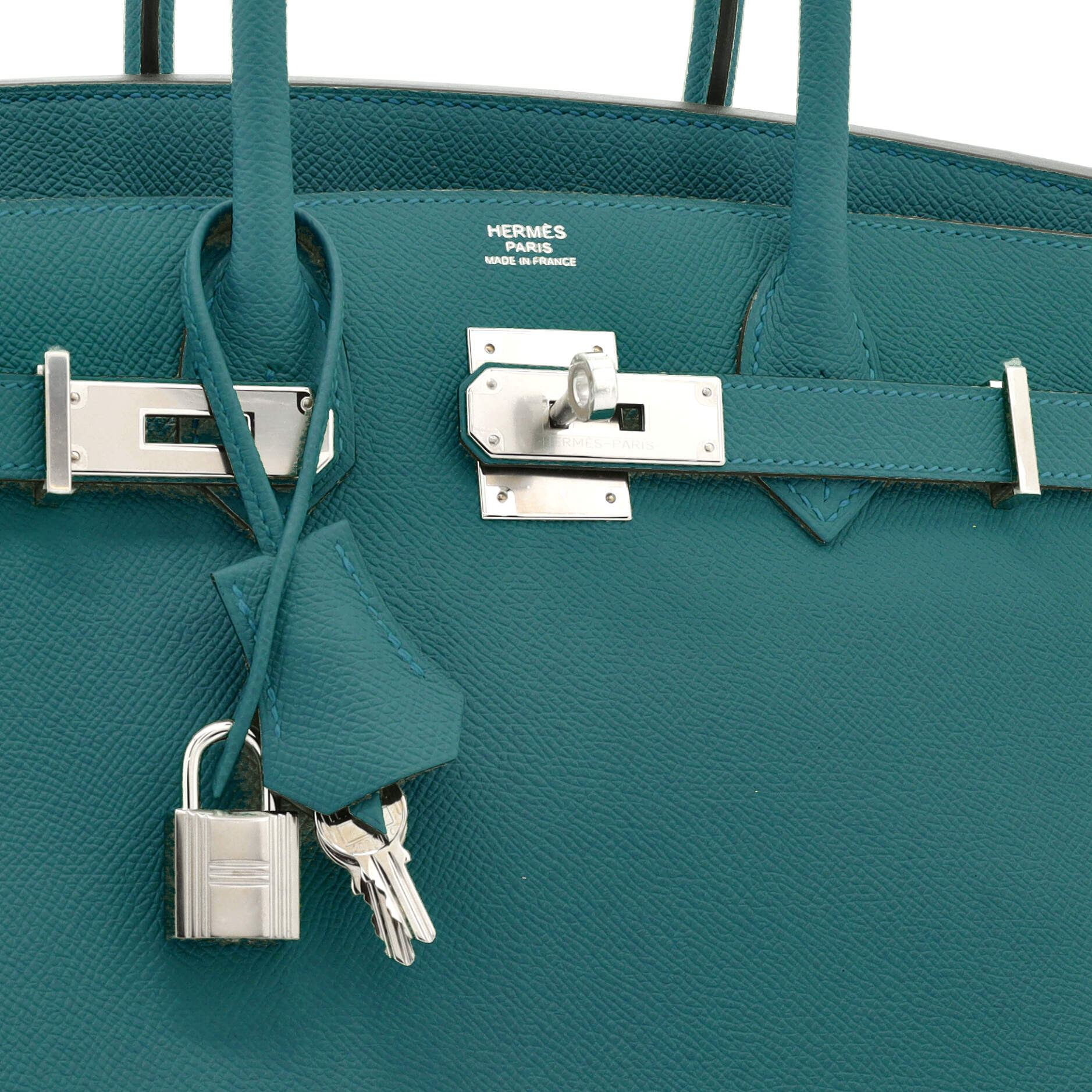 Hermes Birkin Handbag Green Epsom with Palladium Hardware 30